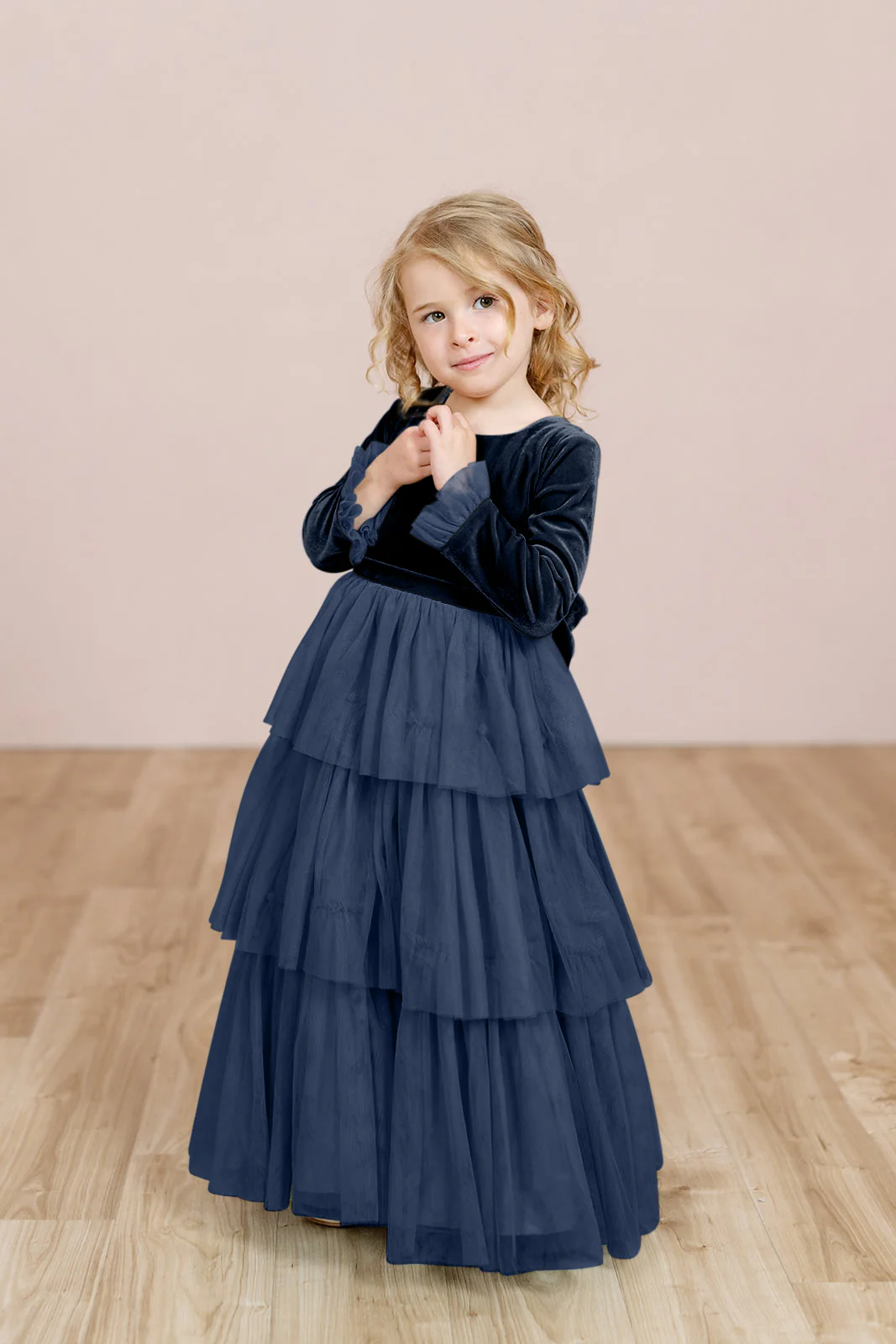 Kids Dottie Velvet + Tulle Dress | Made To Order - Image 16