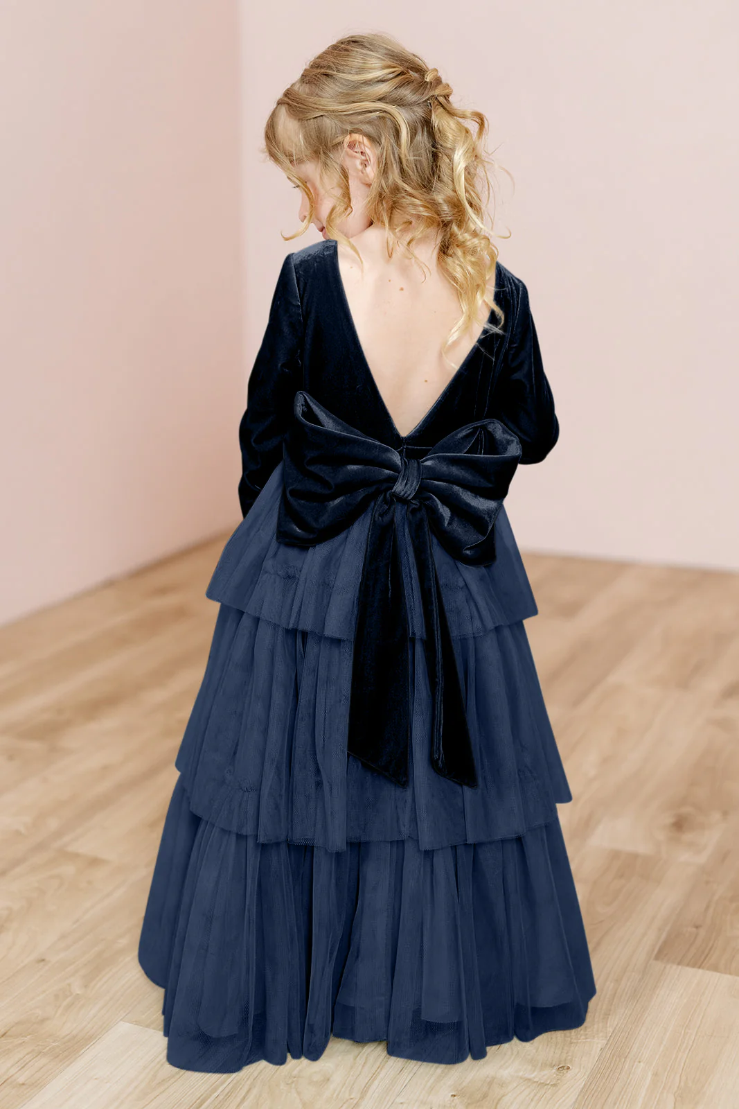 Kids Dottie Velvet + Tulle Dress | Made To Order - Image 17