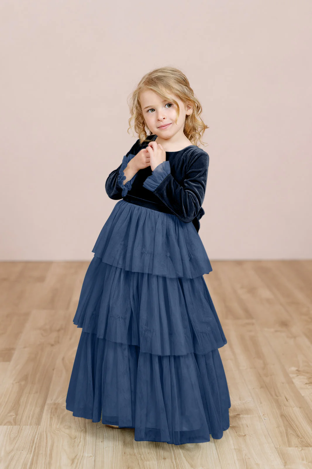 Kids Dottie Velvet + Tulle Dress | Made To Order - Image 18