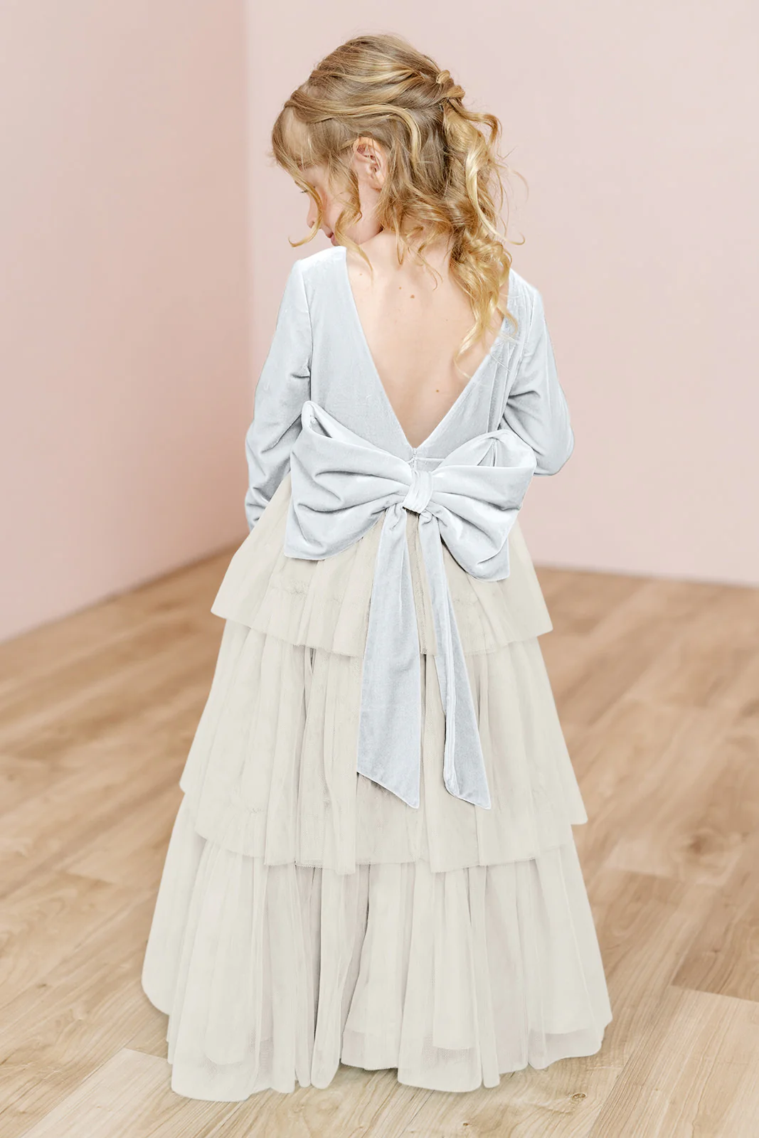 Kids Dottie Velvet + Tulle Dress | Made To Order - Image 25