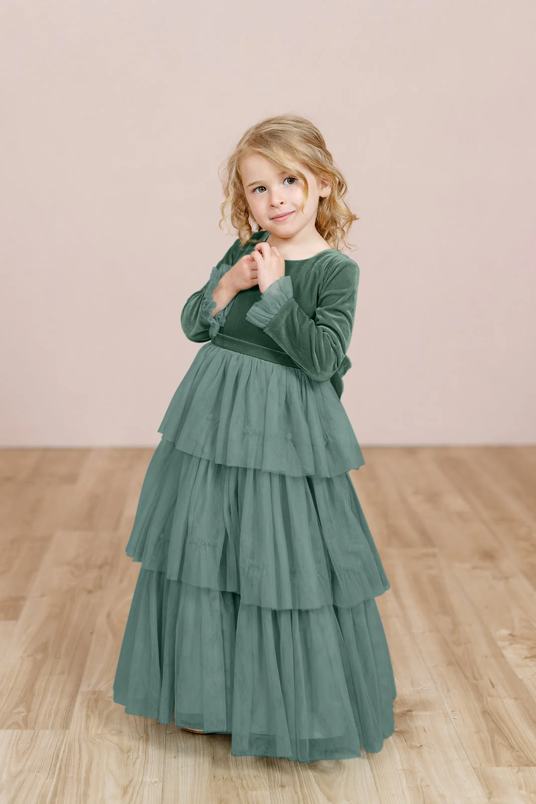 Kids Dottie Velvet + Tulle Dress | Made To Order - Image 26