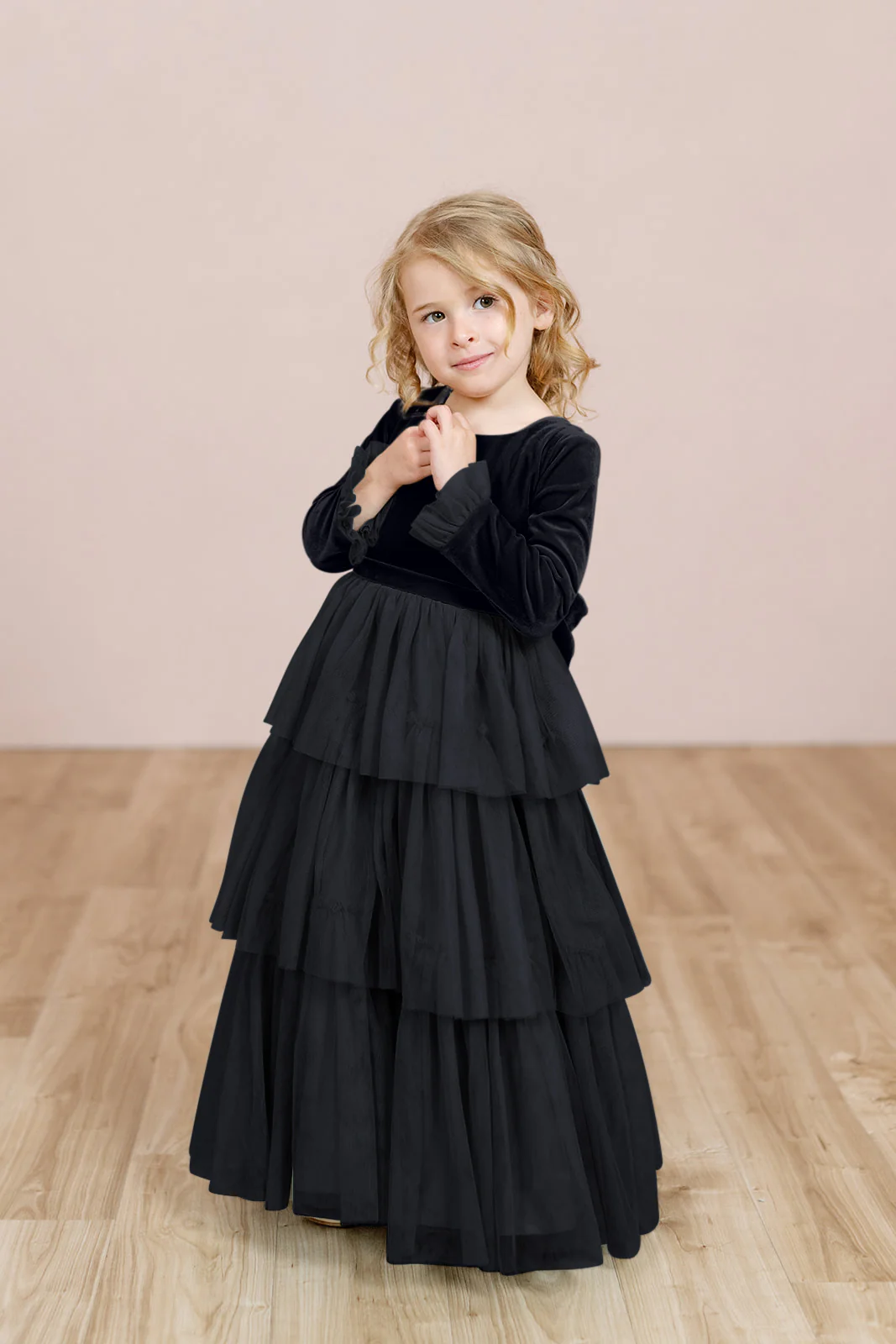 Kids Dottie Velvet + Tulle Dress | Made To Order - Image 6