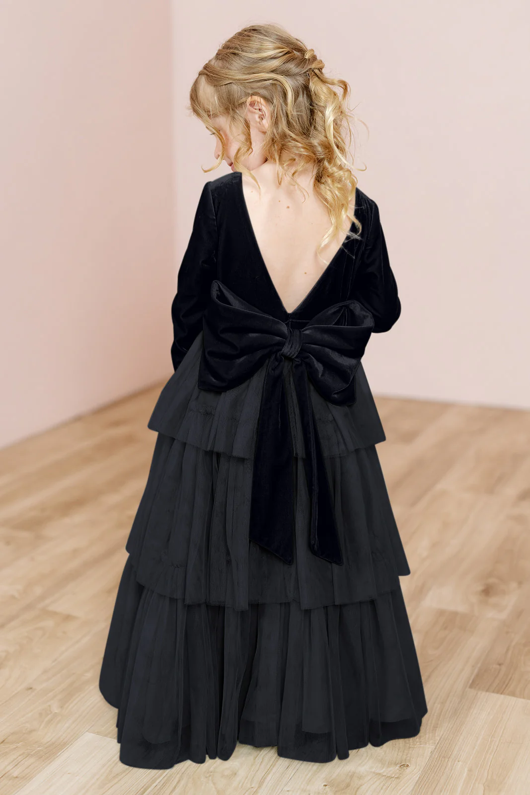 Kids Dottie Velvet + Tulle Dress | Made To Order - Image 7