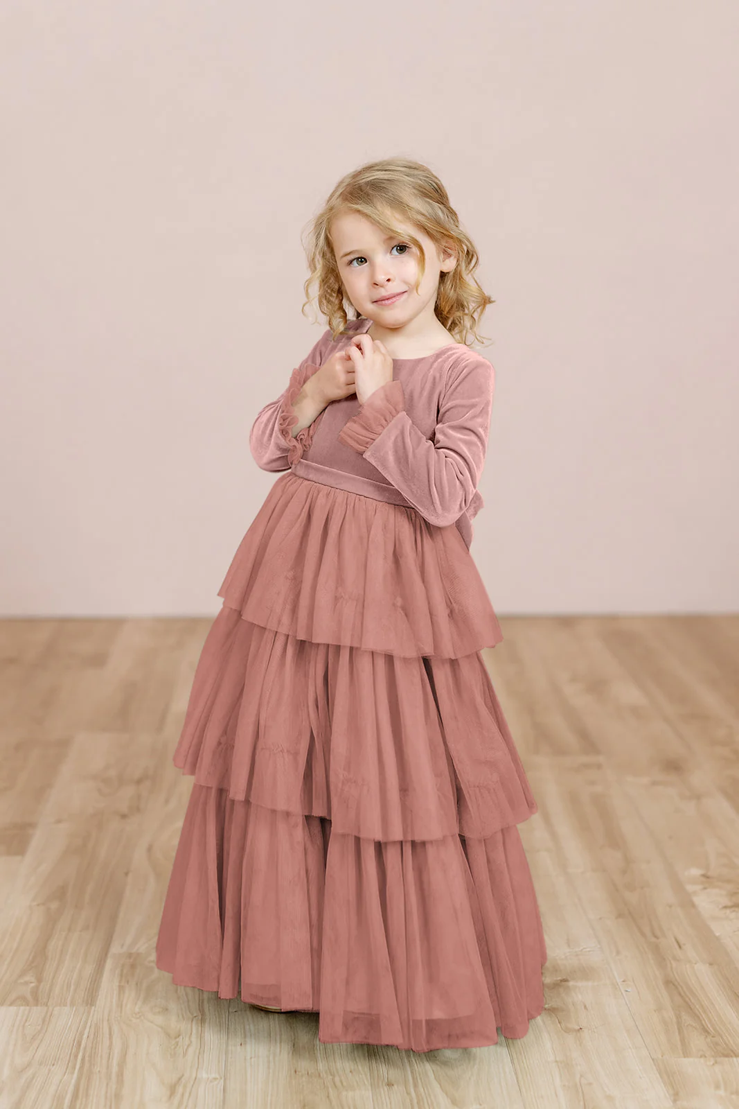 Kids Dottie Velvet + Tulle Dress | Made To Order - Image 8