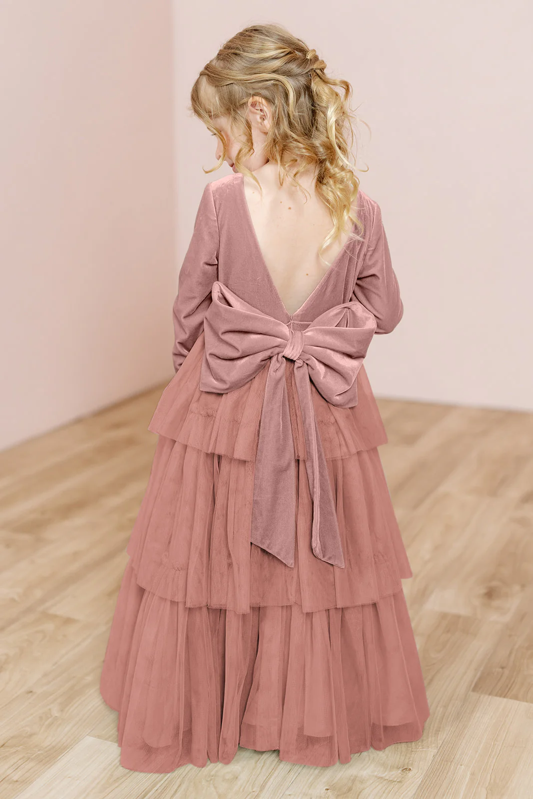 Kids Dottie Velvet + Tulle Dress | Made To Order - Image 9