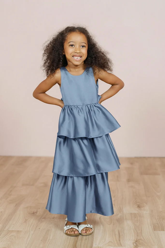 Kids Georgia Satin Dress | Made To Order - Image 110