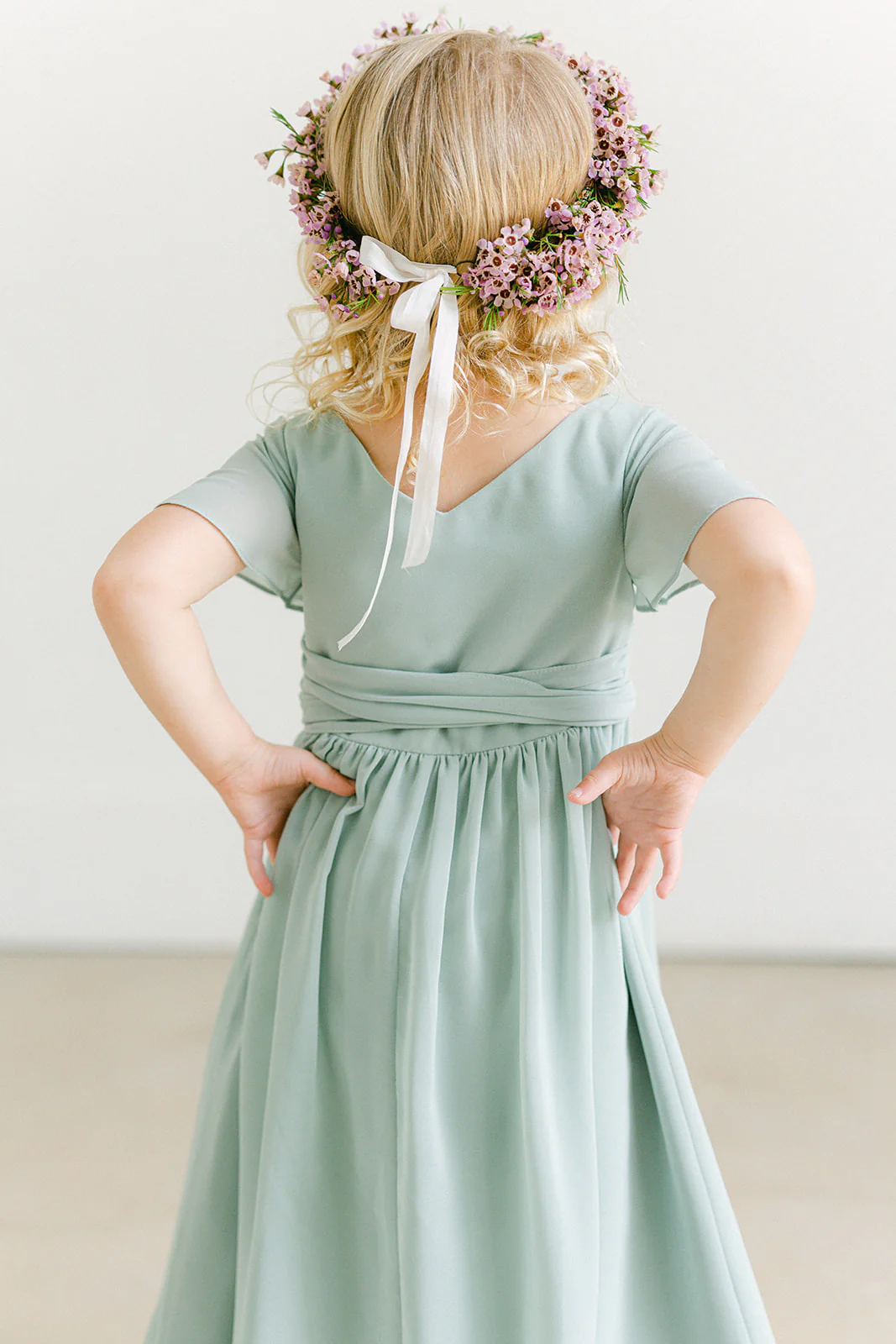 Kids Harper Chiffon Faux Wrap Dress | Made To Order - Image 3