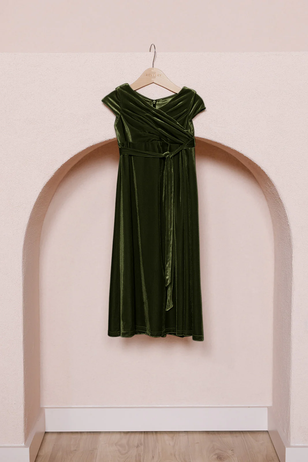 Kids Harper Faux-Wrap Velvet Dress | Made To Order - Image 19