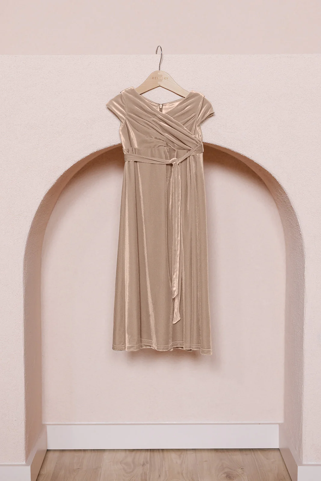 Kids Harper Faux-Wrap Velvet Dress | Made To Order - Image 20
