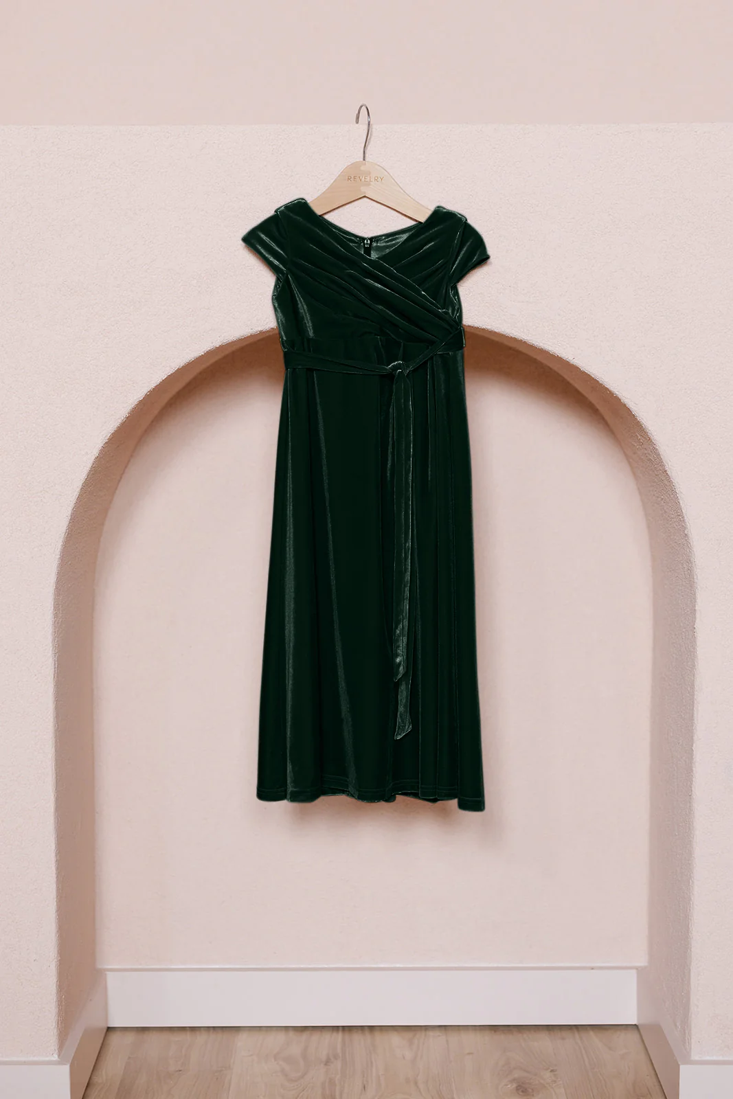 Kids Harper Faux-Wrap Velvet Dress | Made To Order - Image 21