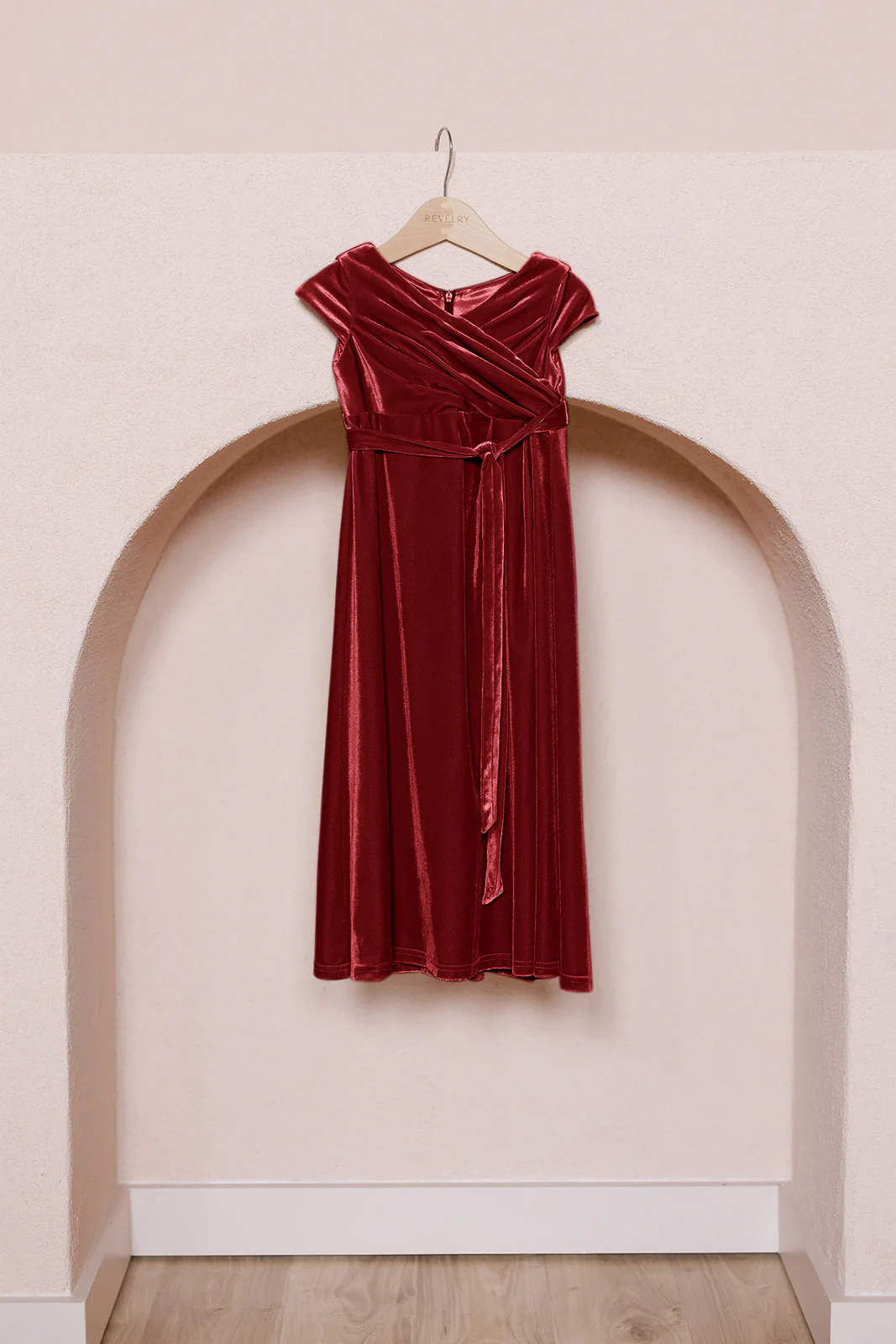 Kids Harper Faux-Wrap Velvet Dress | Made To Order - Image 23