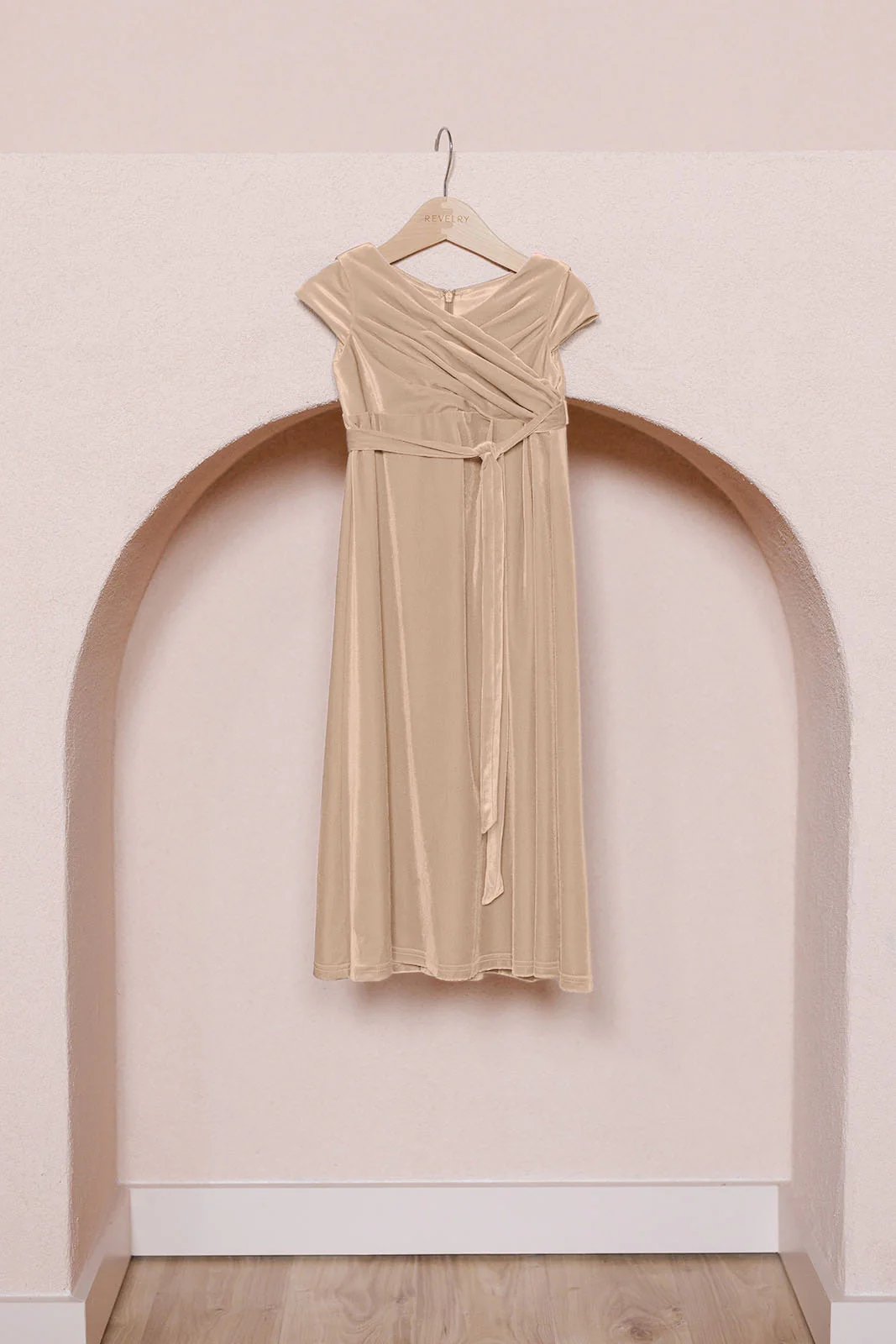 Kids Harper Faux-Wrap Velvet Dress | Made To Order - Image 27