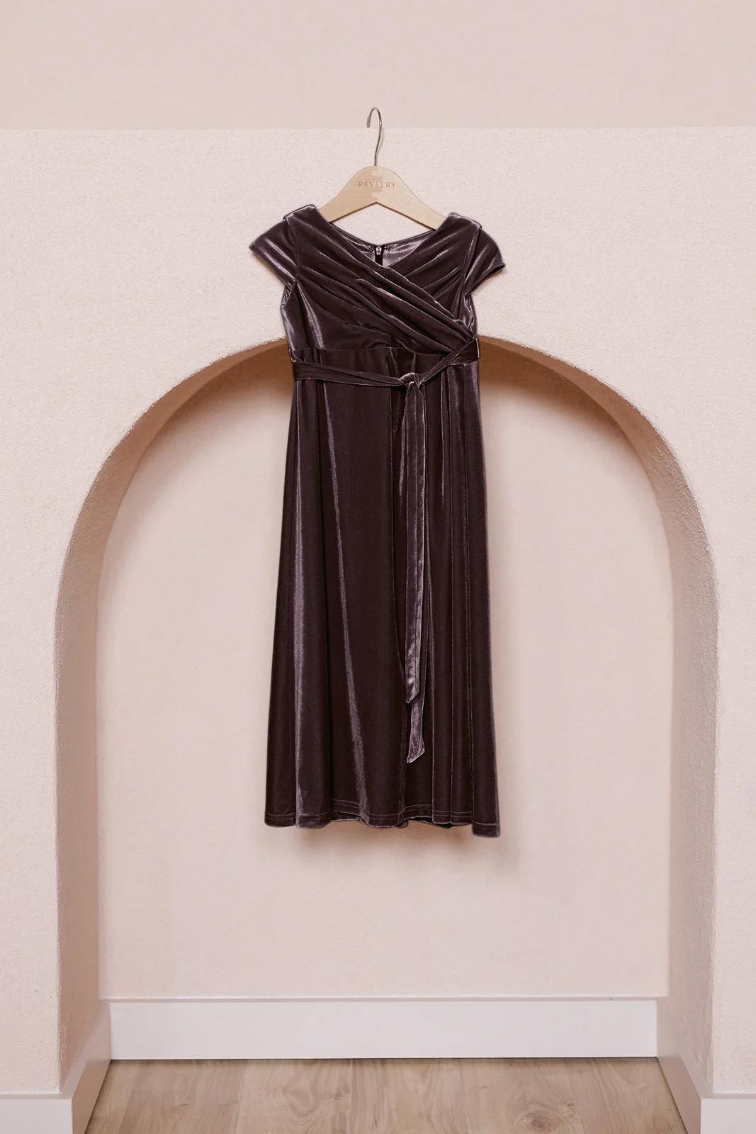 Kids Harper Faux-Wrap Velvet Dress | Made To Order - Image 28