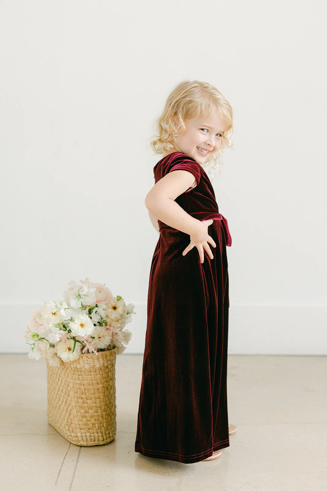 Kids Harper Faux-Wrap Velvet Dress | Made To Order - Image 3