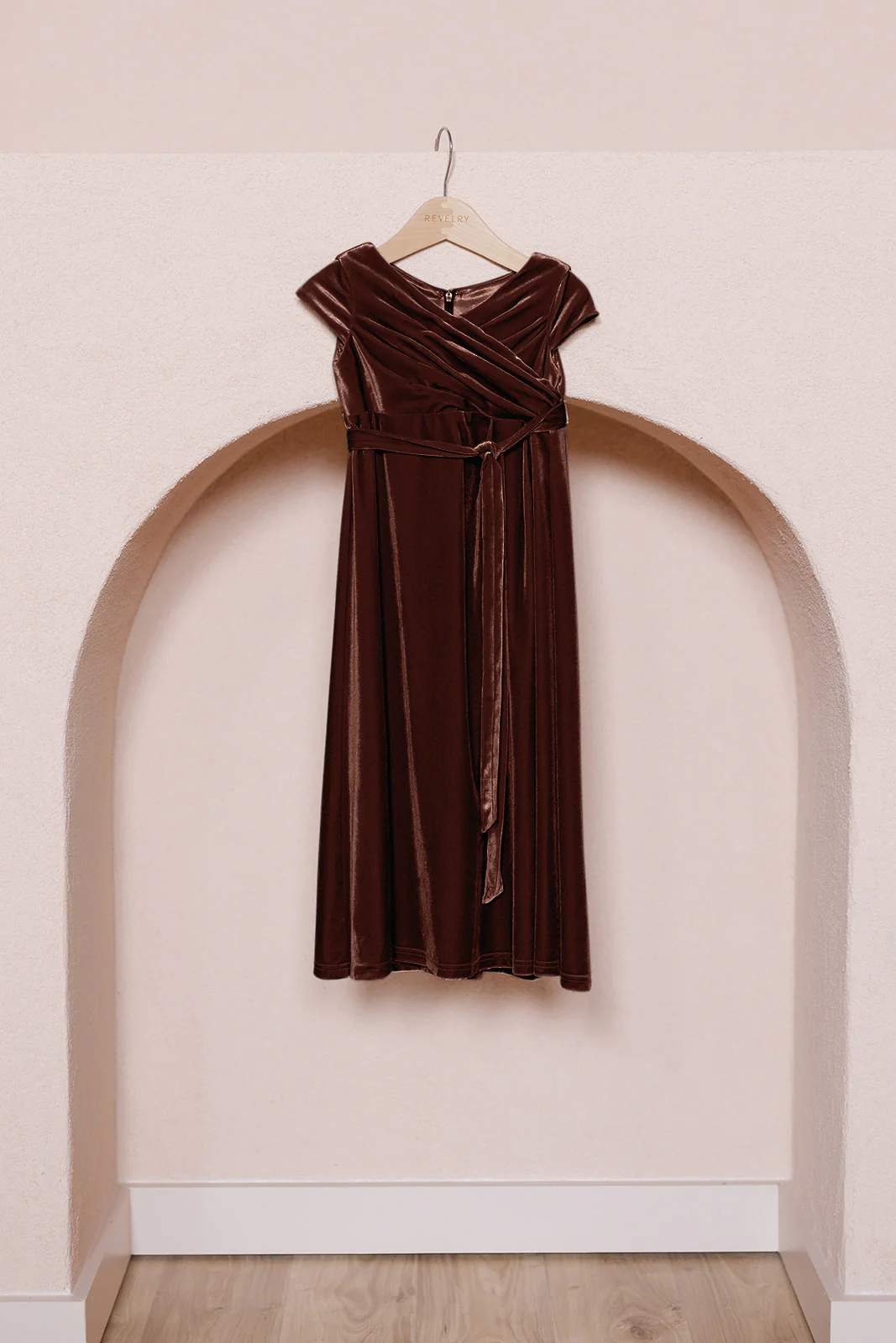 Kids Harper Faux-Wrap Velvet Dress | Made To Order - Image 31