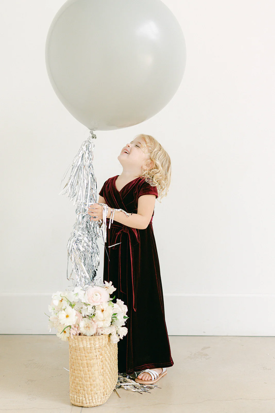 Kids Harper Faux-Wrap Velvet Dress | Made To Order - Image 5