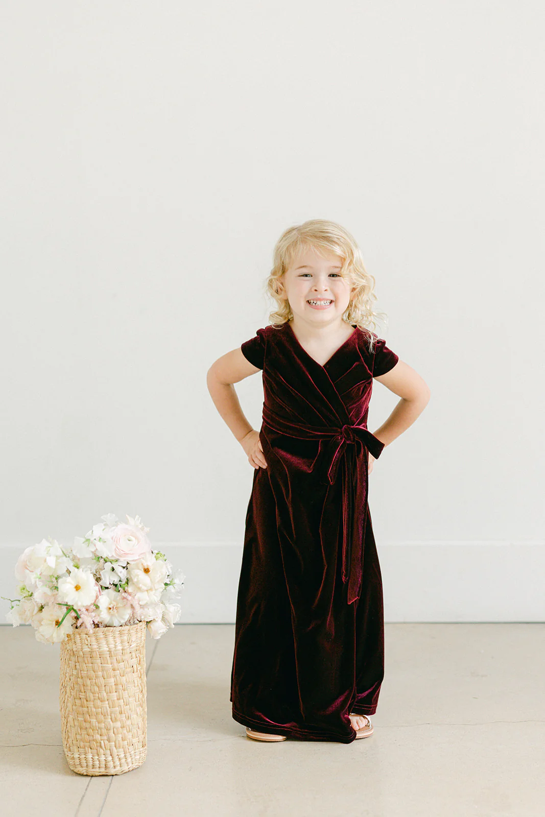 Kids Harper Faux-Wrap Velvet Dress | Made To Order - Image 6