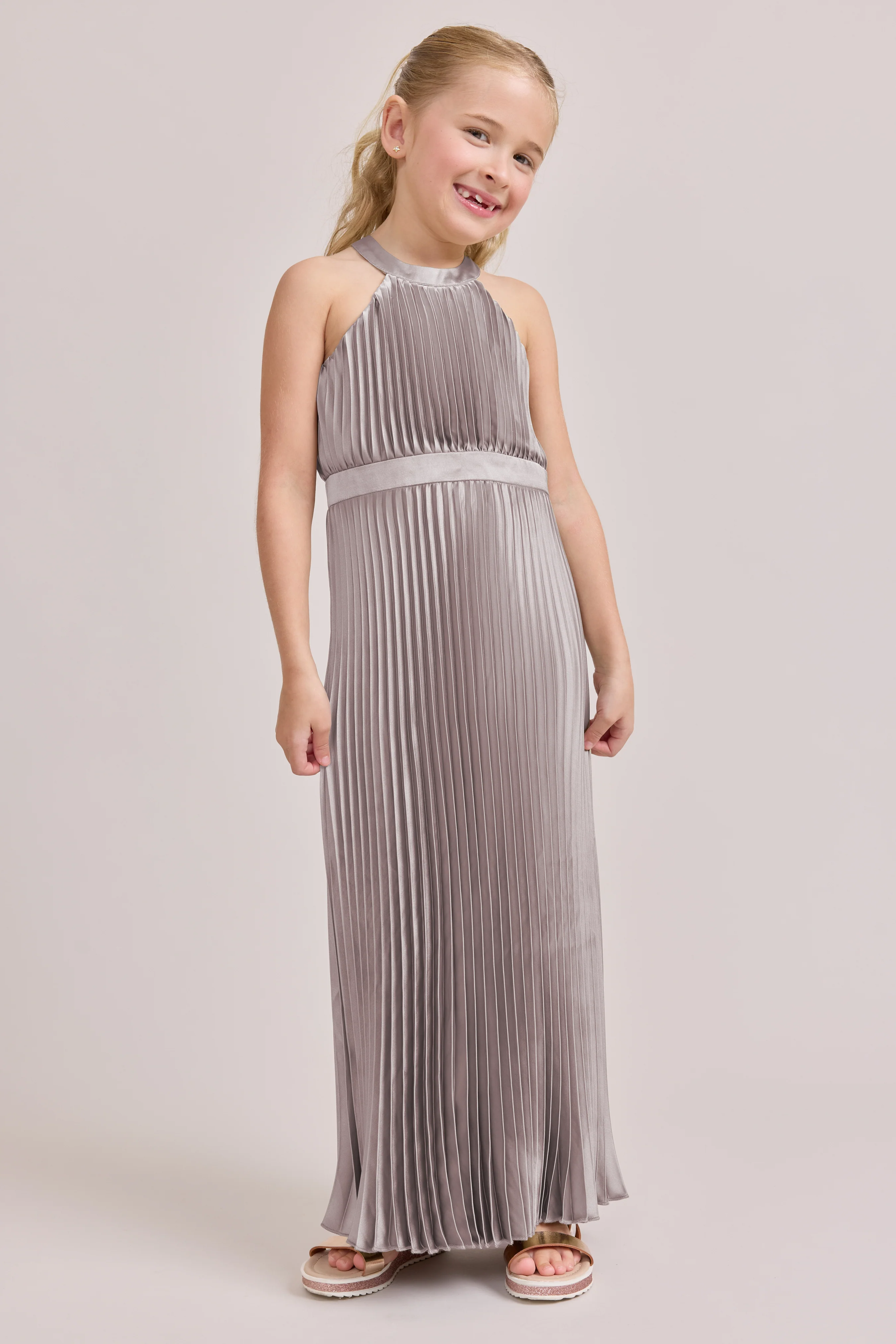 Kids Mazie Satin Pleated Dress | Made To Order - Image 100