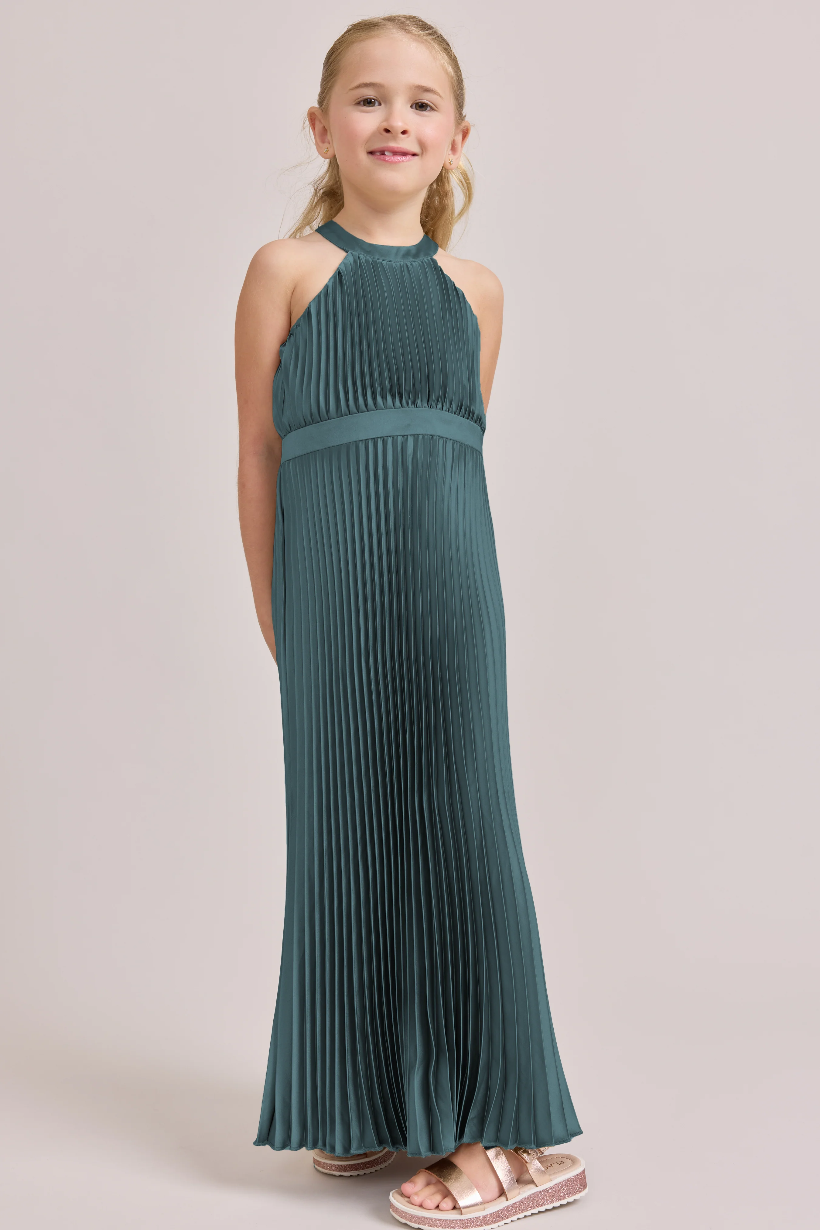 Kids Mazie Satin Pleated Dress | Made To Order - Image 106