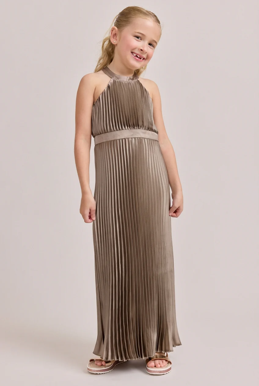 Kids Mazie Satin Pleated Dress | Made To Order - Image 110