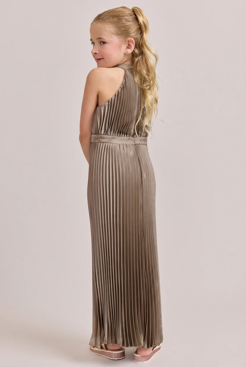 Kids Mazie Satin Pleated Dress | Made To Order - Image 112