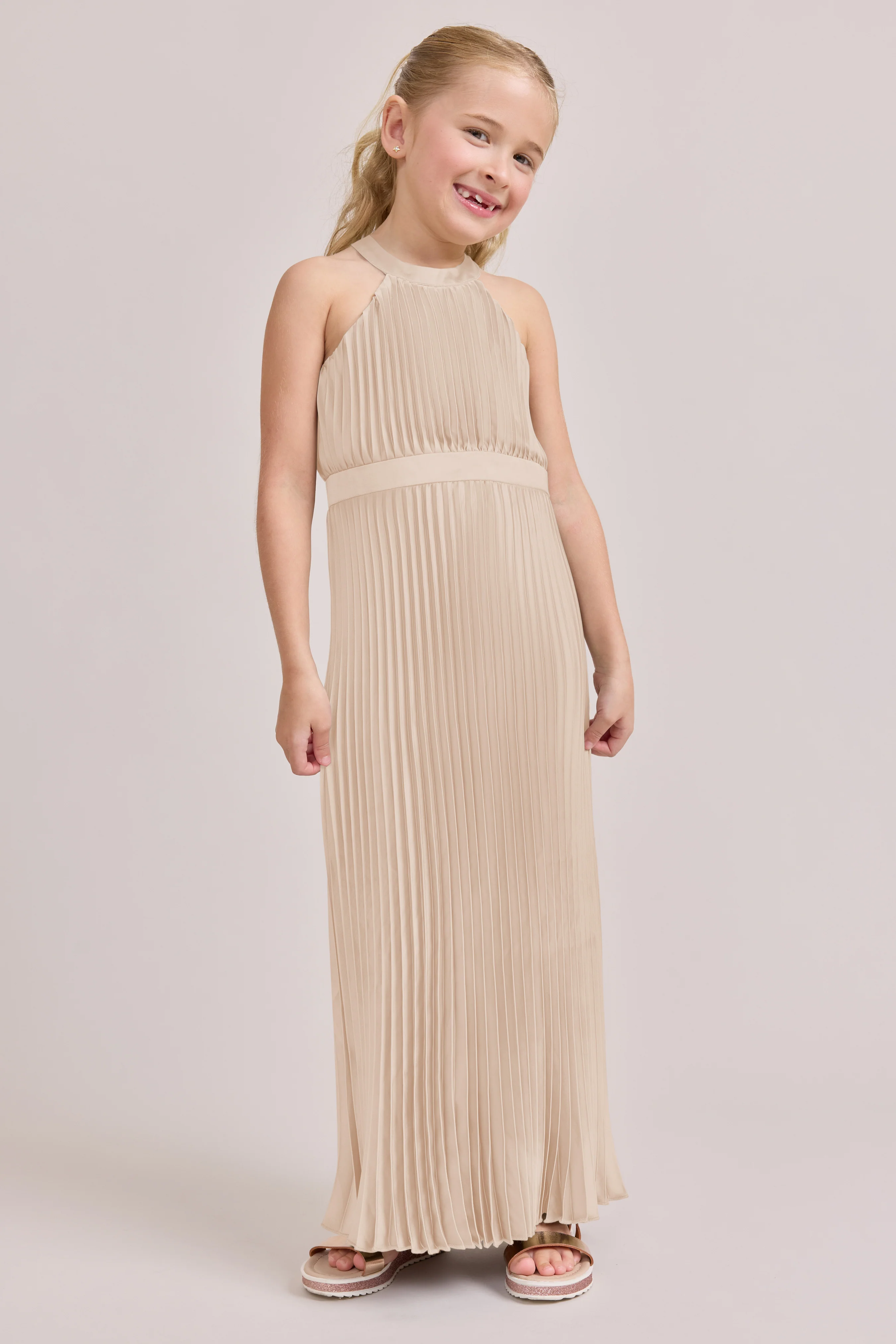 Kids Mazie Satin Pleated Dress | Made To Order - Image 12
