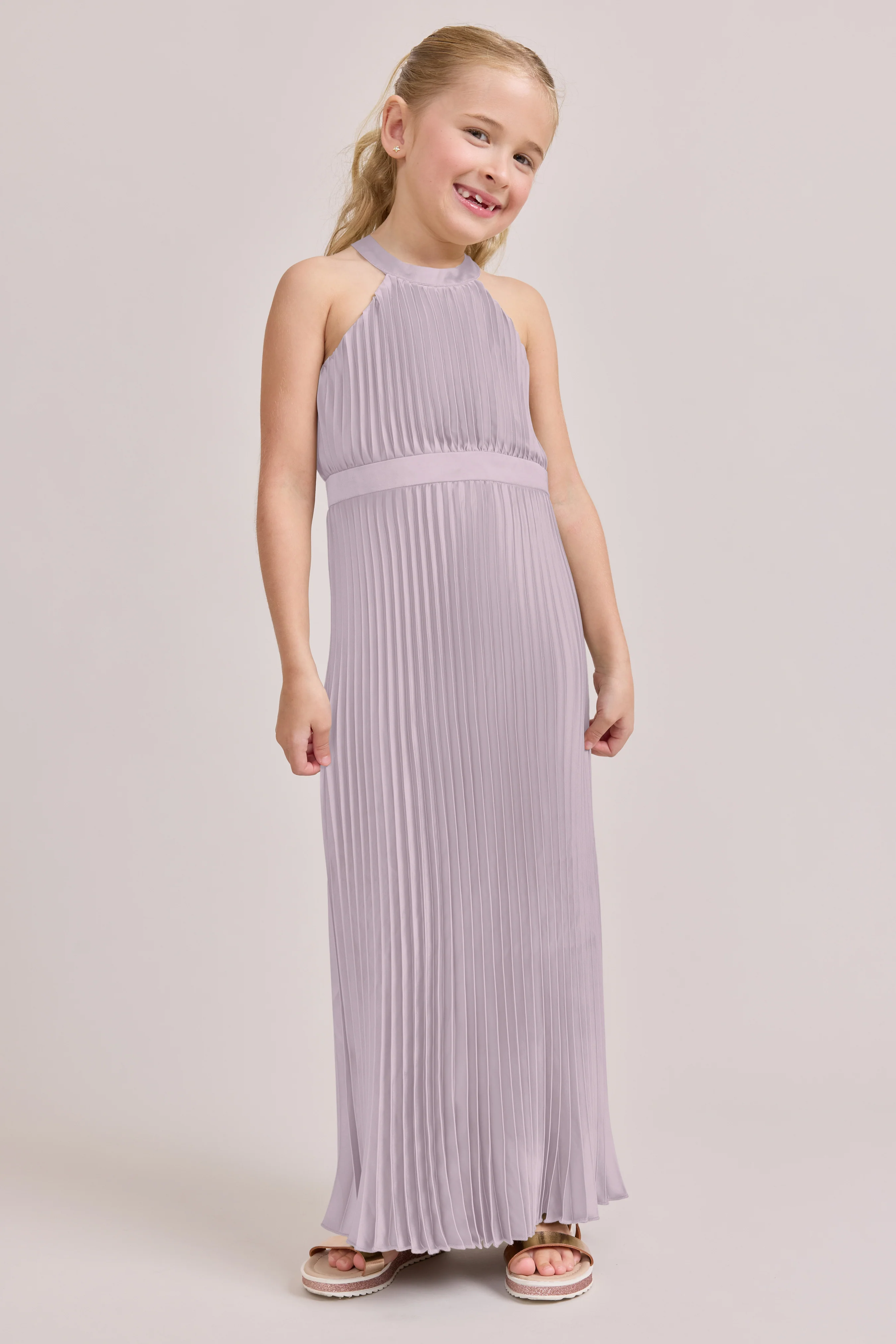 Kids Mazie Satin Pleated Dress | Made To Order - Image 14