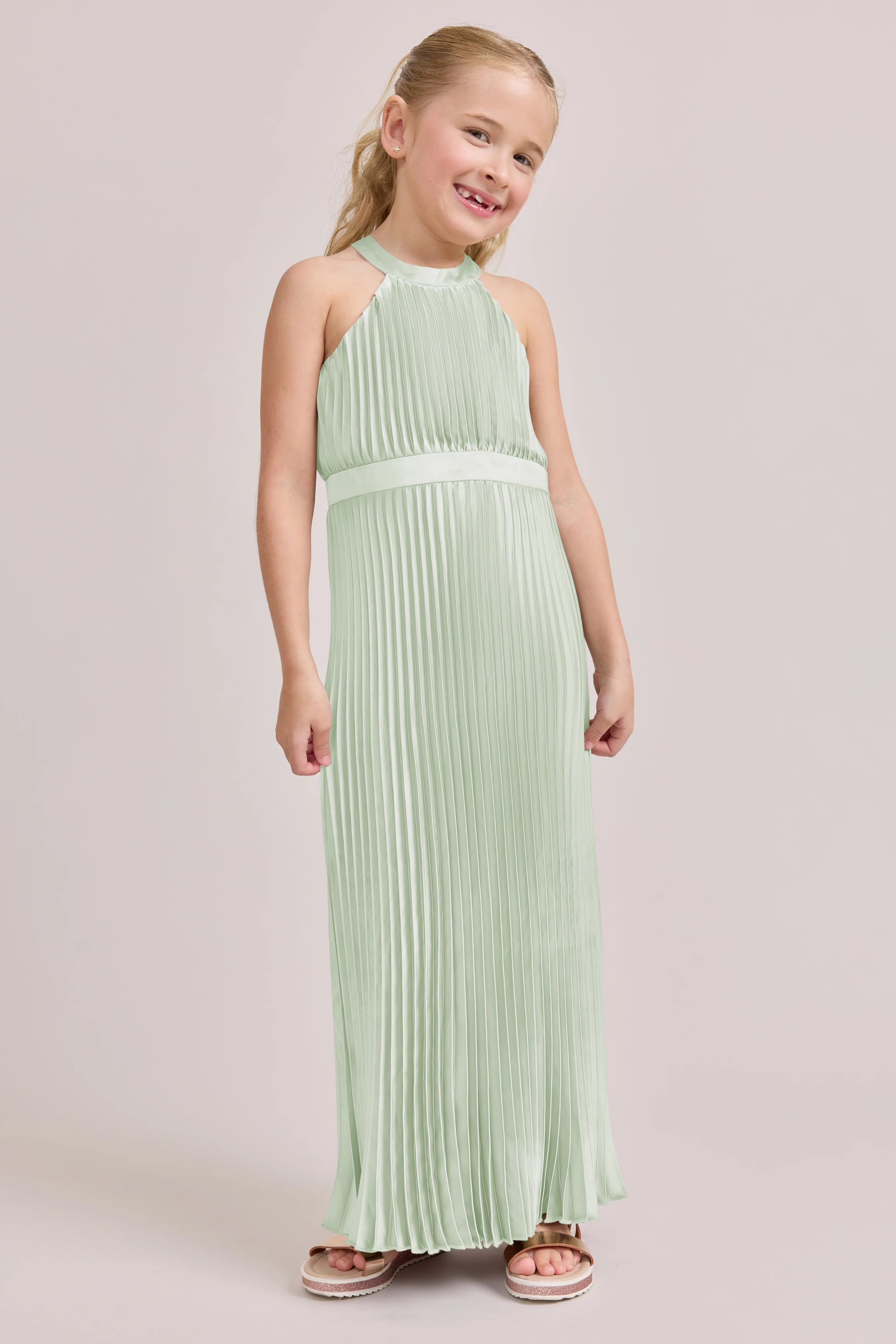 Kids Mazie Satin Pleated Dress | Made To Order - Image 21