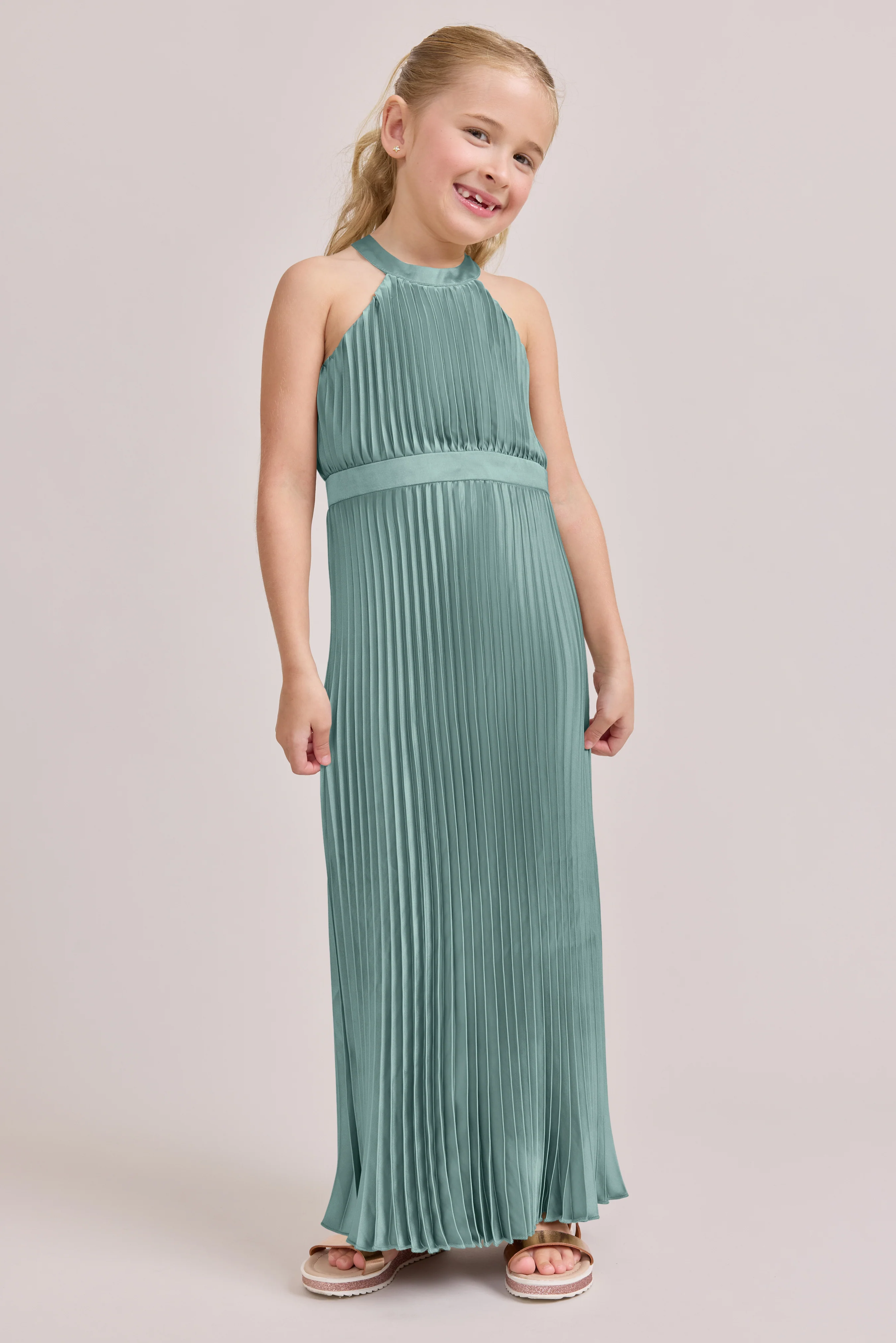 Kids Mazie Satin Pleated Dress | Made To Order - Image 22