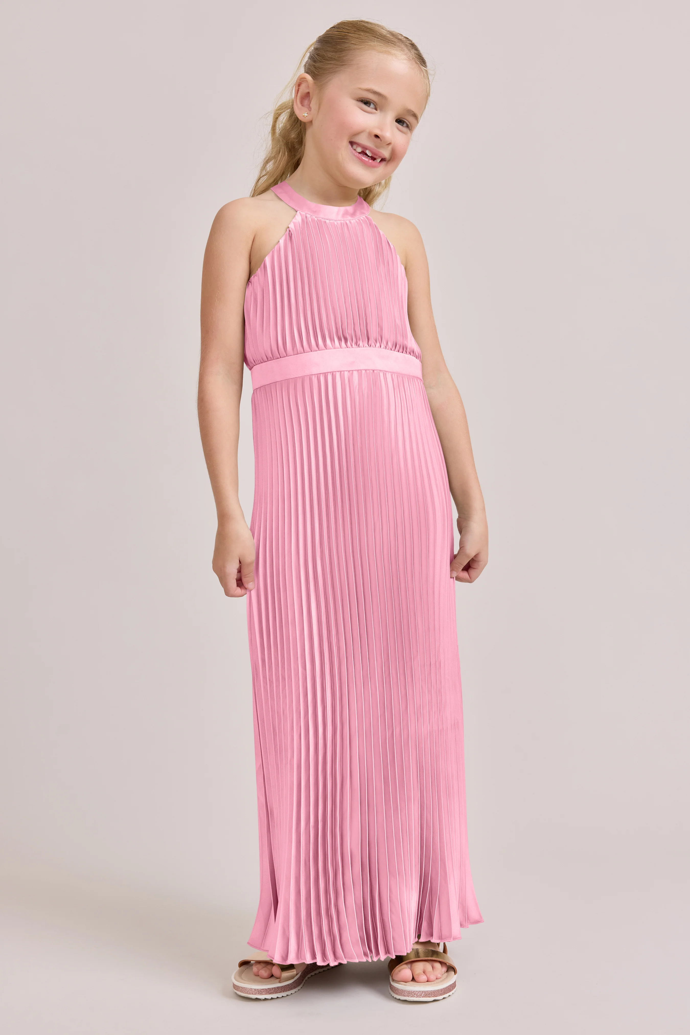 Kids Mazie Satin Pleated Dress | Made To Order - Image 23