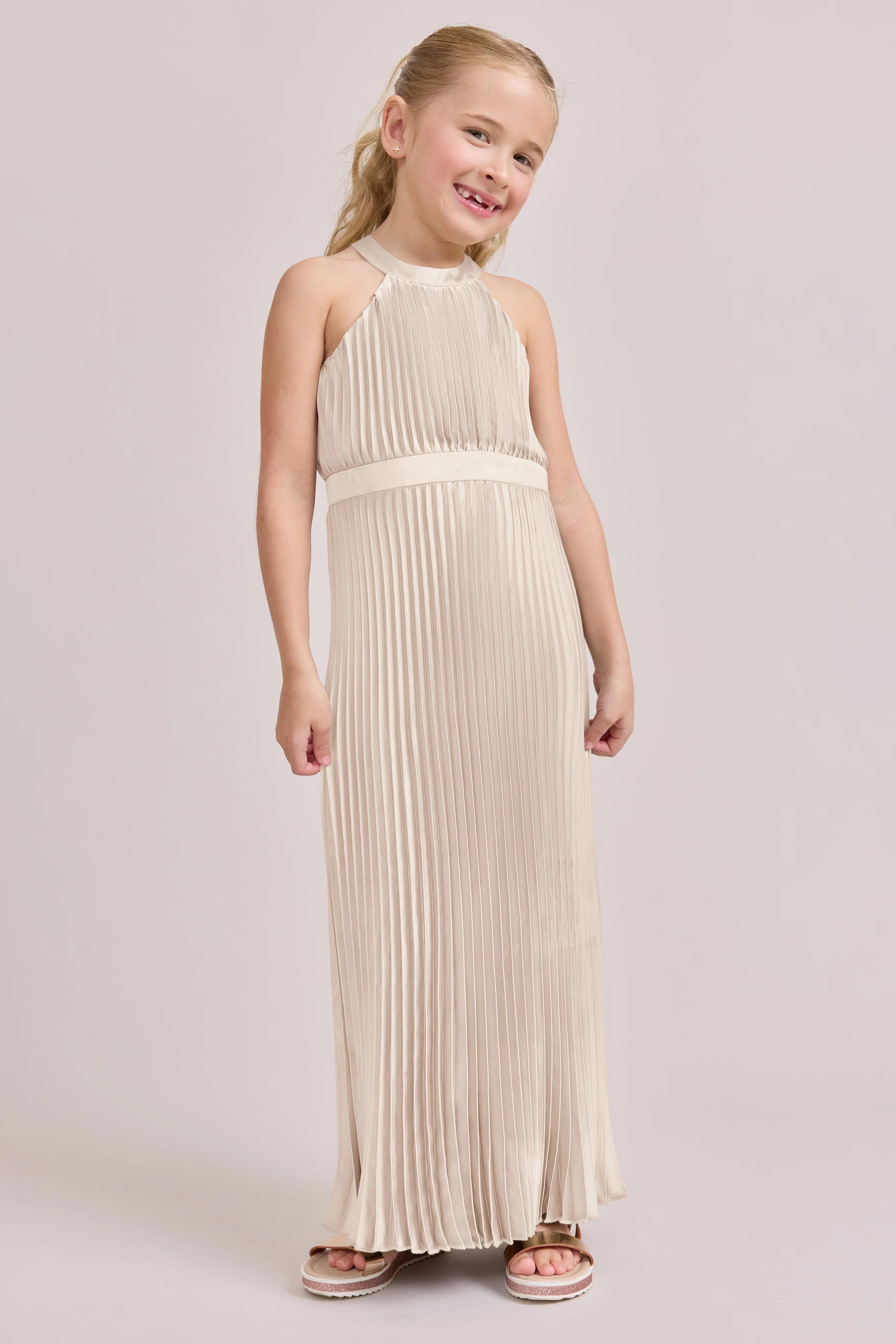 Kids Mazie Satin Pleated Dress | Made To Order - Image 24