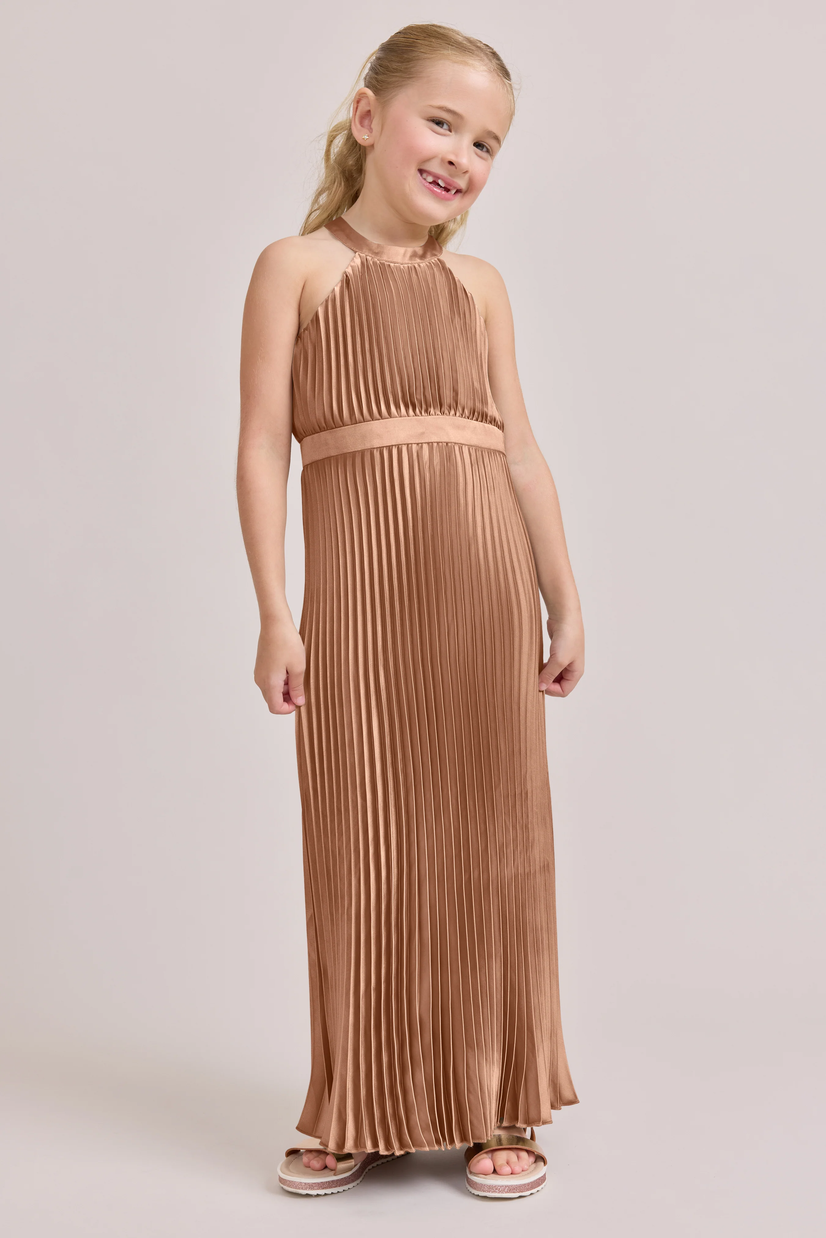 Kids Mazie Satin Pleated Dress | Made To Order - Image 25