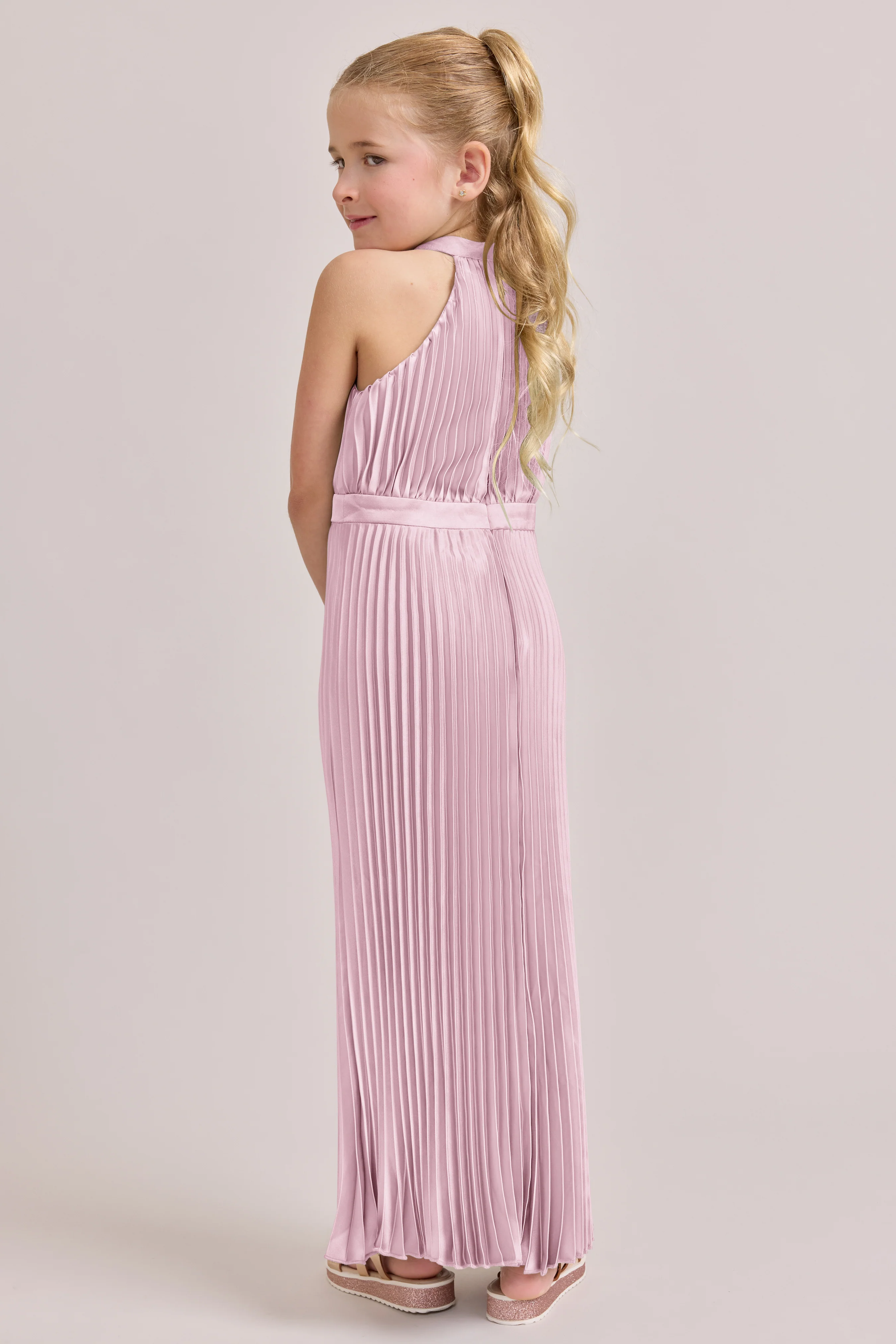 Kids Mazie Satin Pleated Dress | Made To Order - Image 27