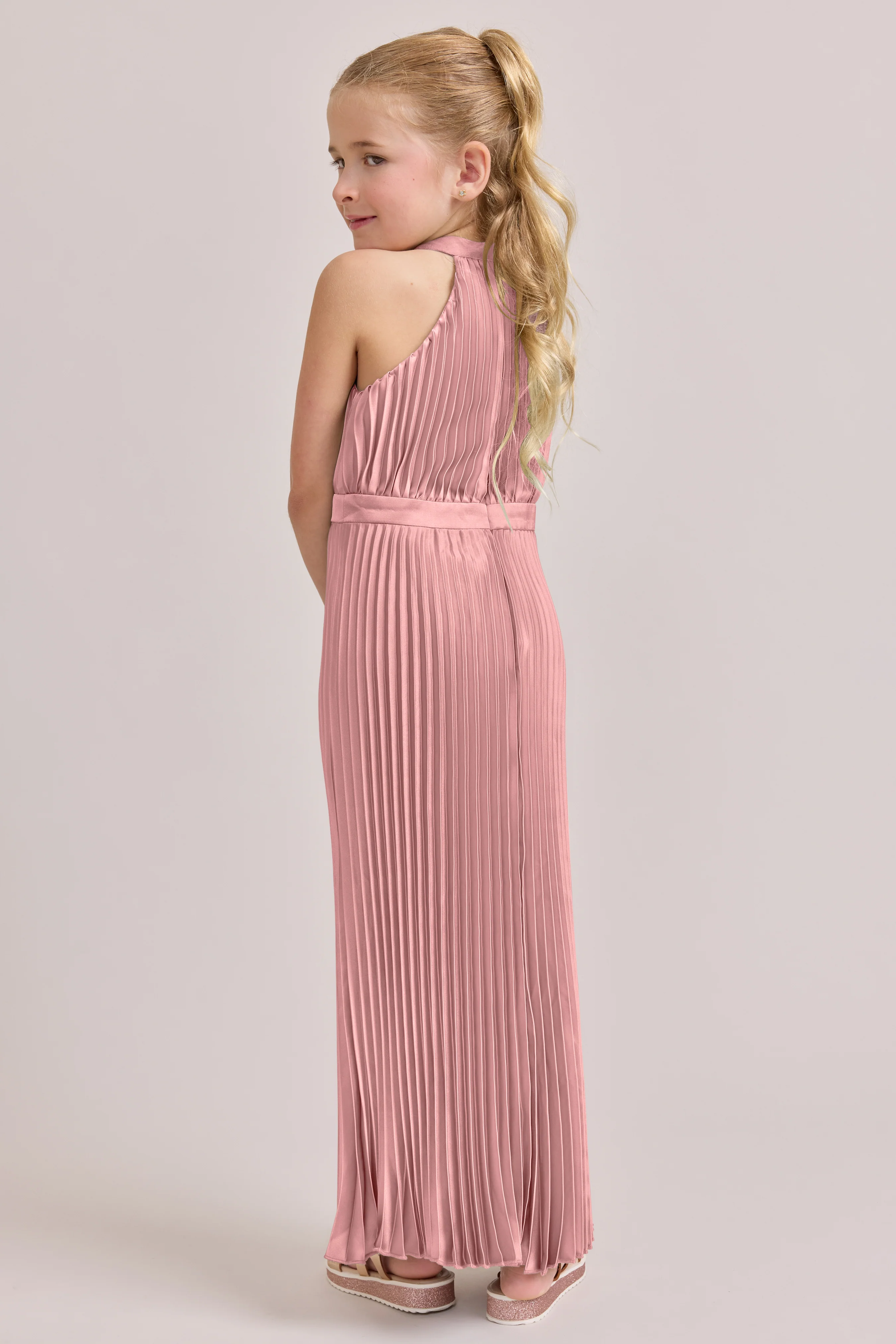 Kids Mazie Satin Pleated Dress | Made To Order - Image 28