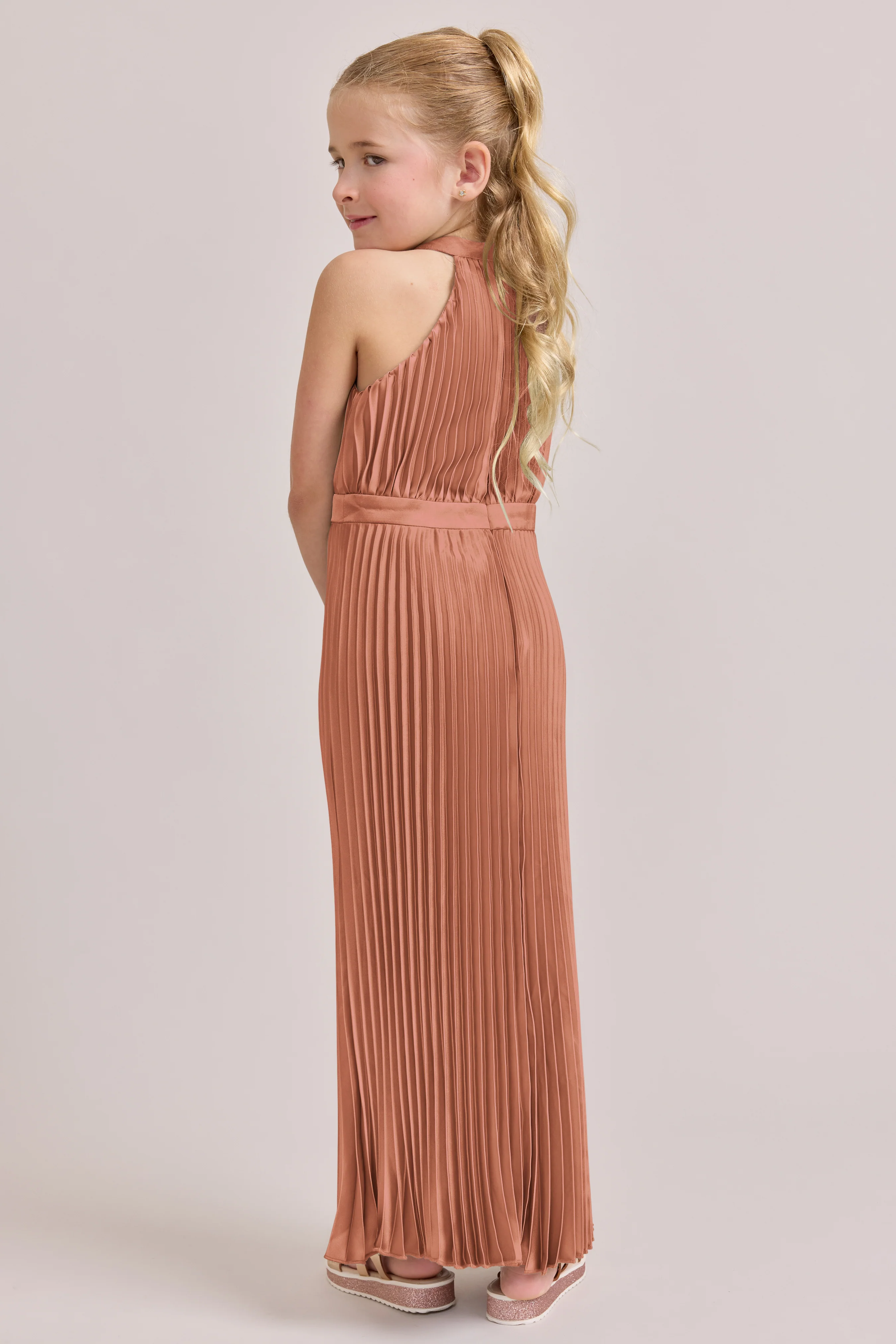Kids Mazie Satin Pleated Dress | Made To Order - Image 29