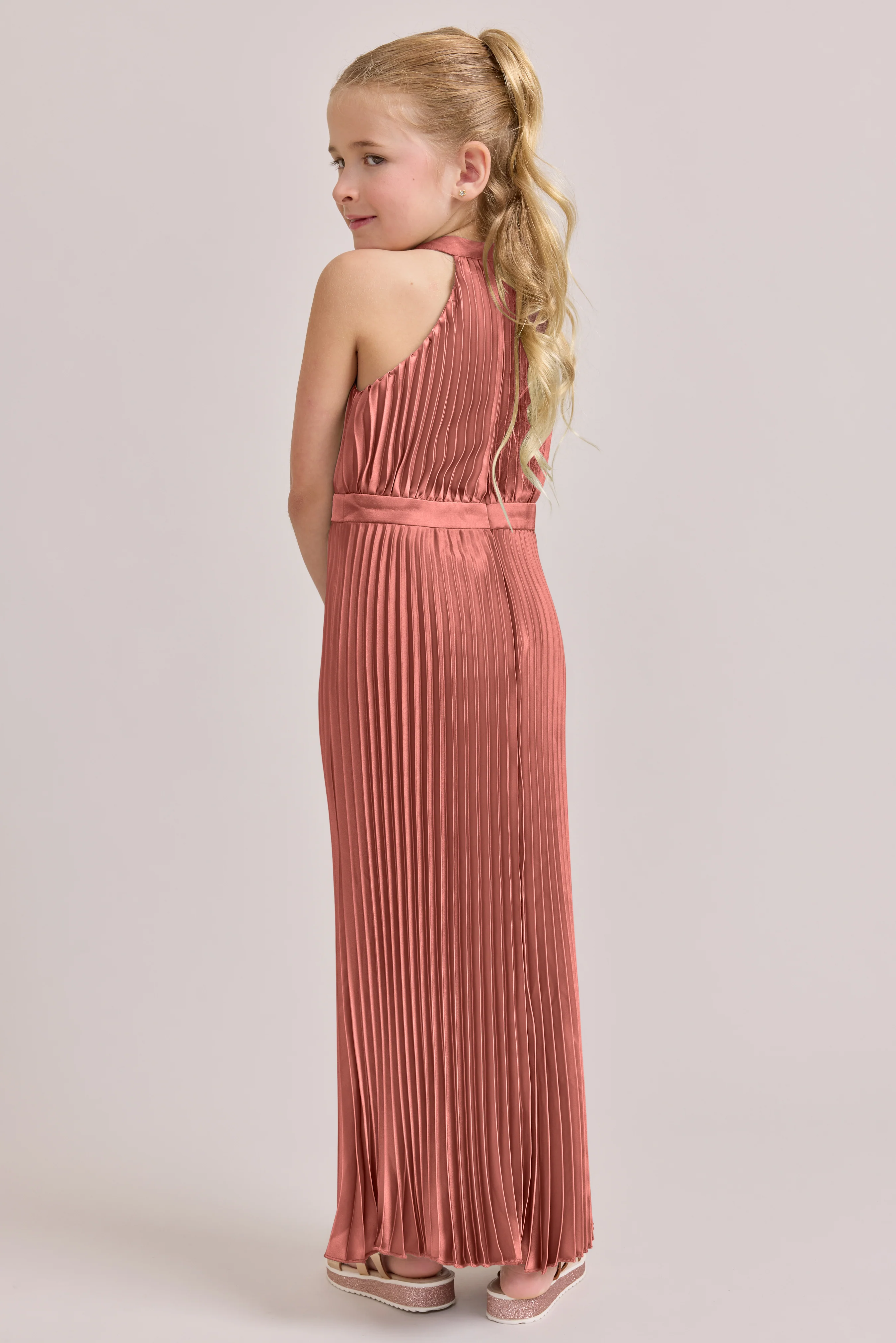 Kids Mazie Satin Pleated Dress | Made To Order - Image 30