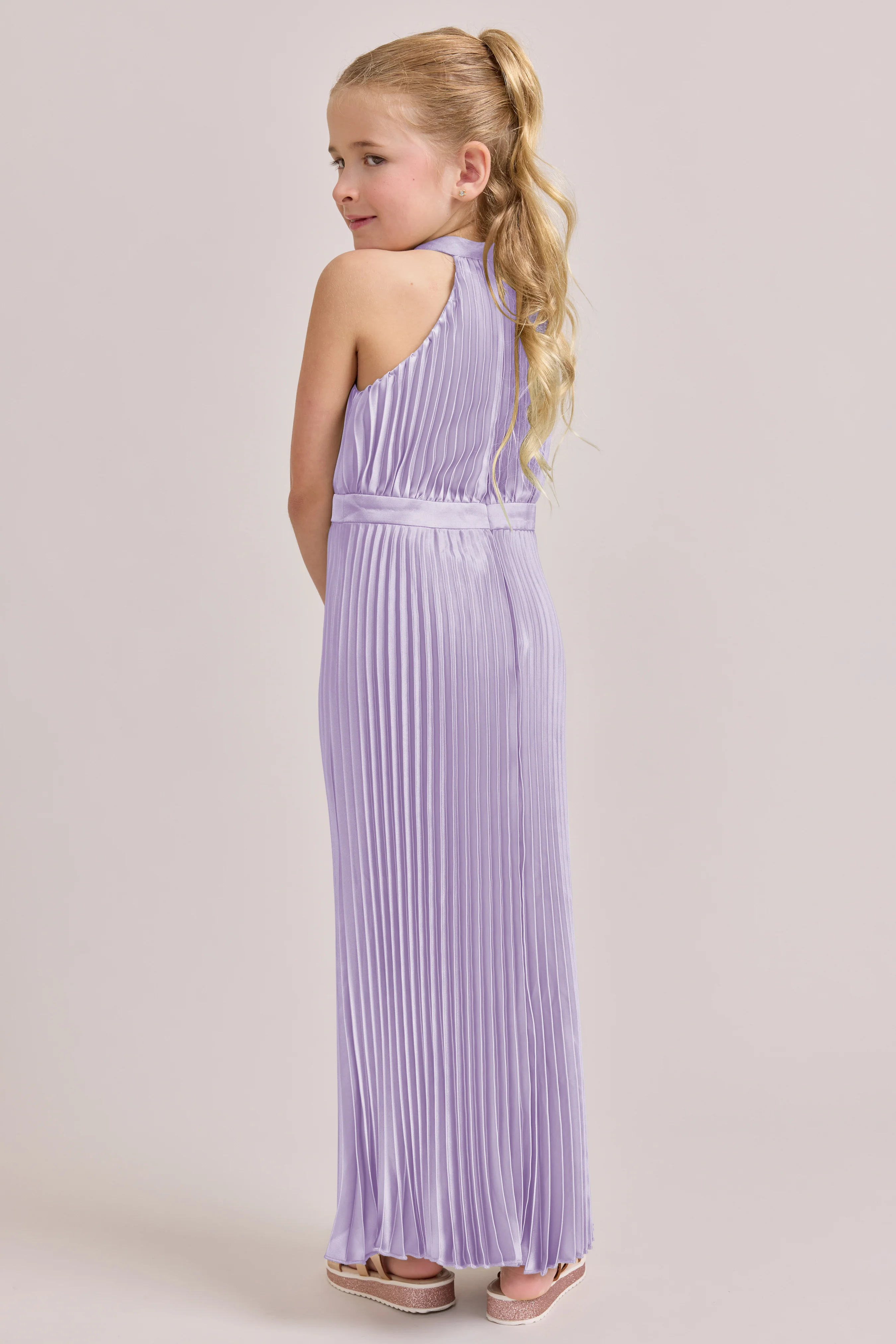 Kids Mazie Satin Pleated Dress | Made To Order - Image 35