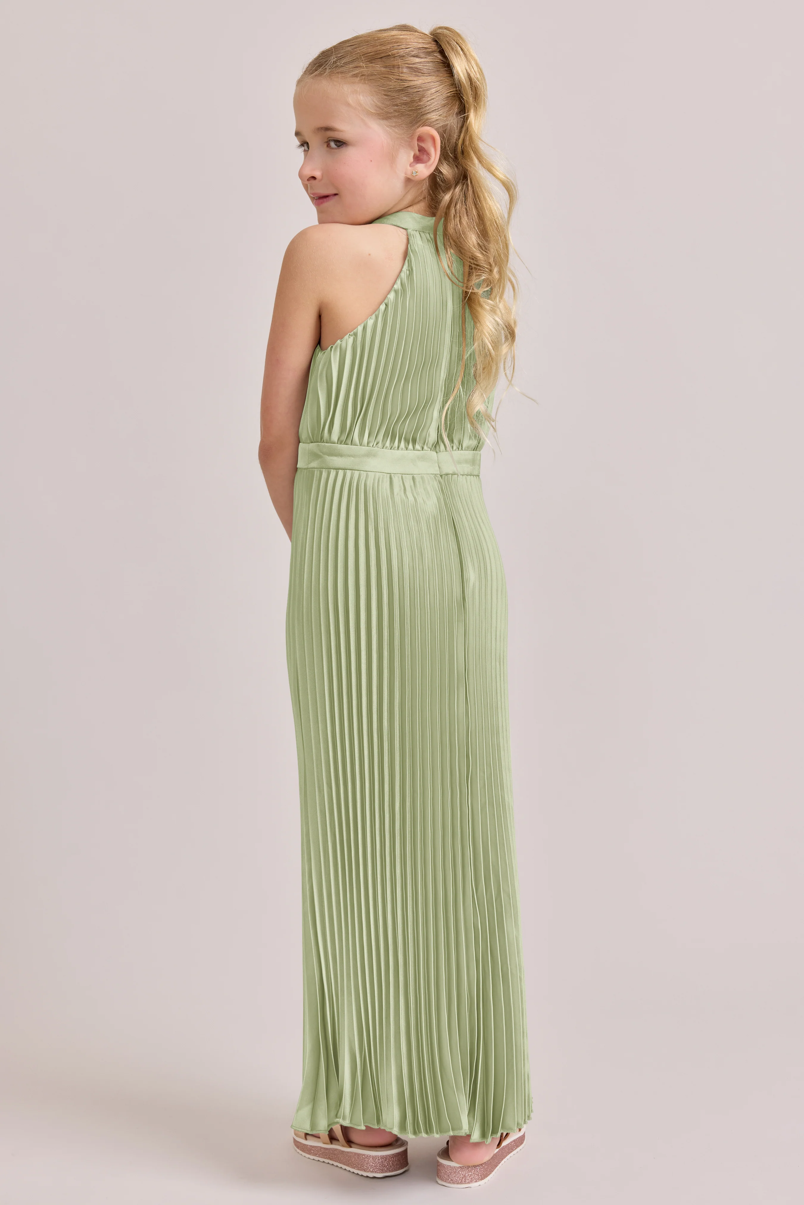 Kids Mazie Satin Pleated Dress | Made To Order - Image 38
