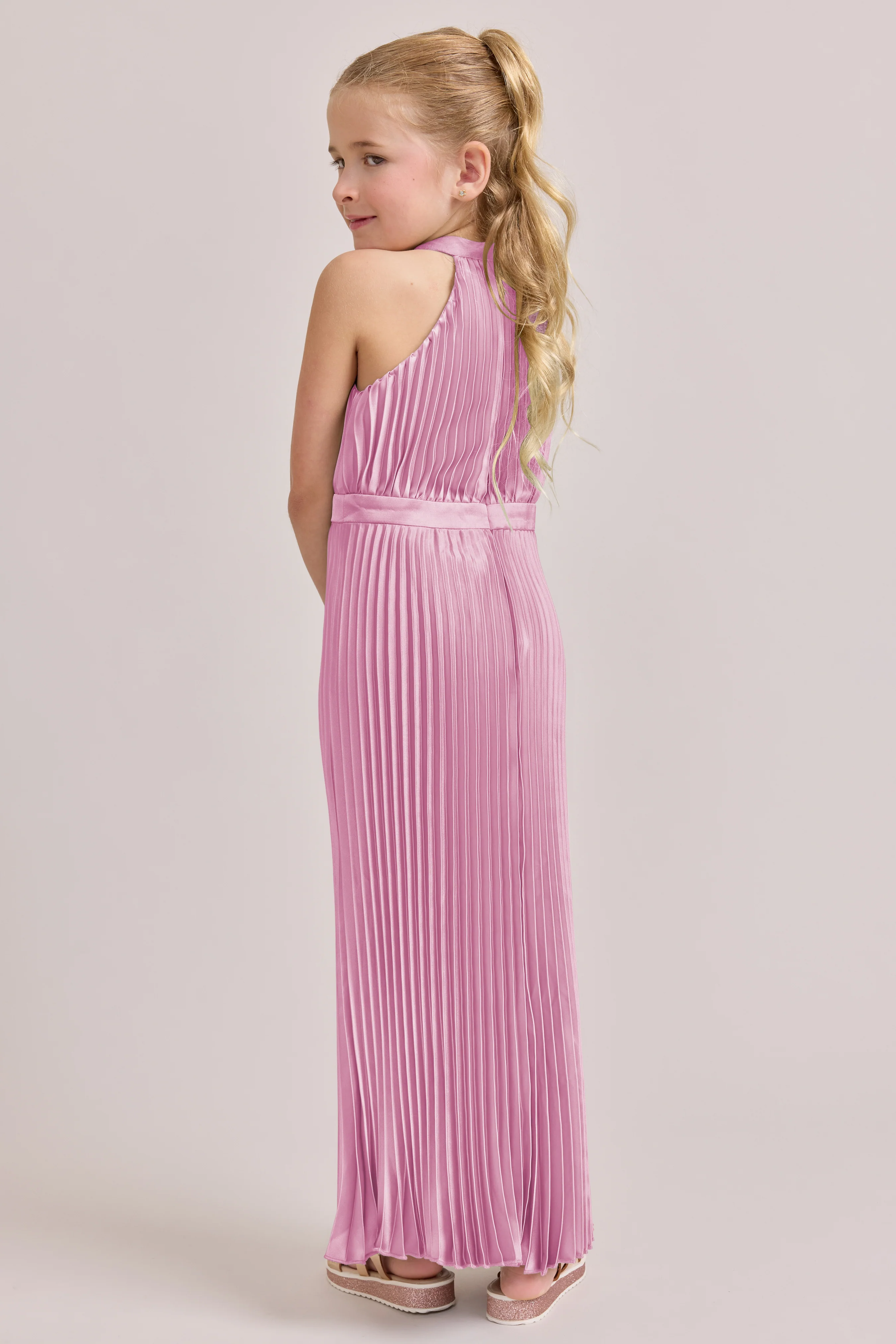 Kids Mazie Satin Pleated Dress | Made To Order - Image 39