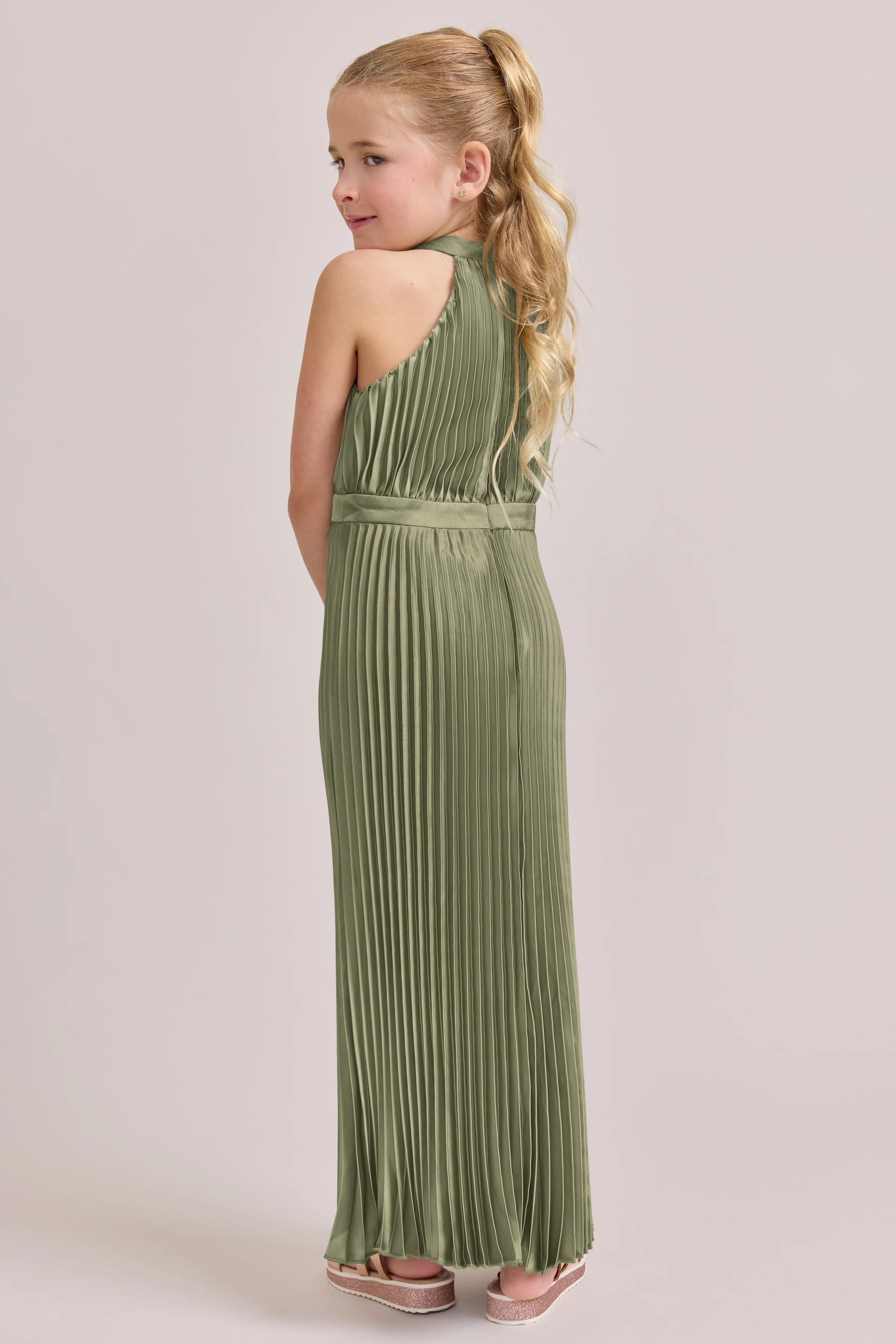 Kids Mazie Satin Pleated Dress | Made To Order - Image 40