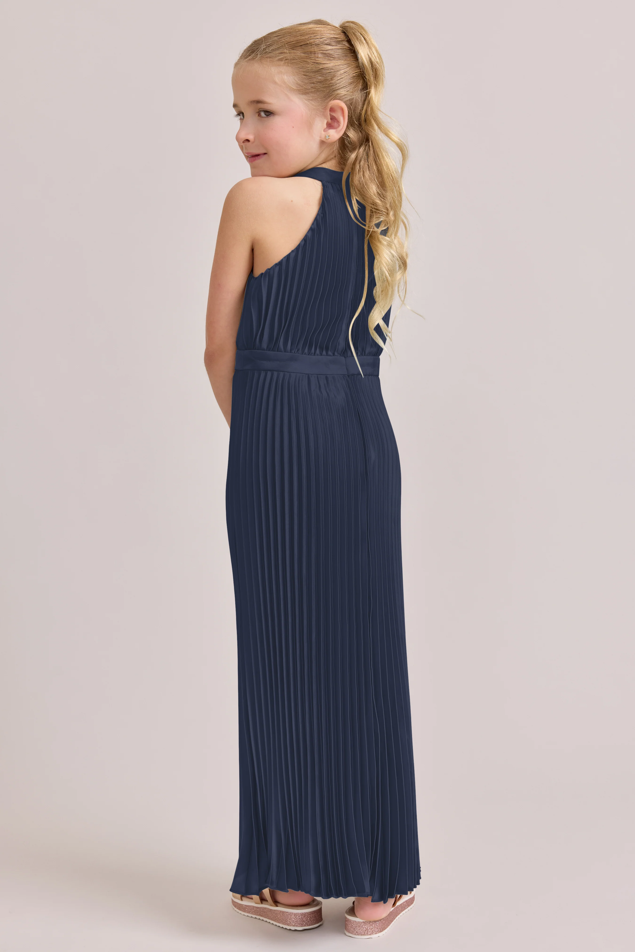 Kids Mazie Satin Pleated Dress | Made To Order - Image 41