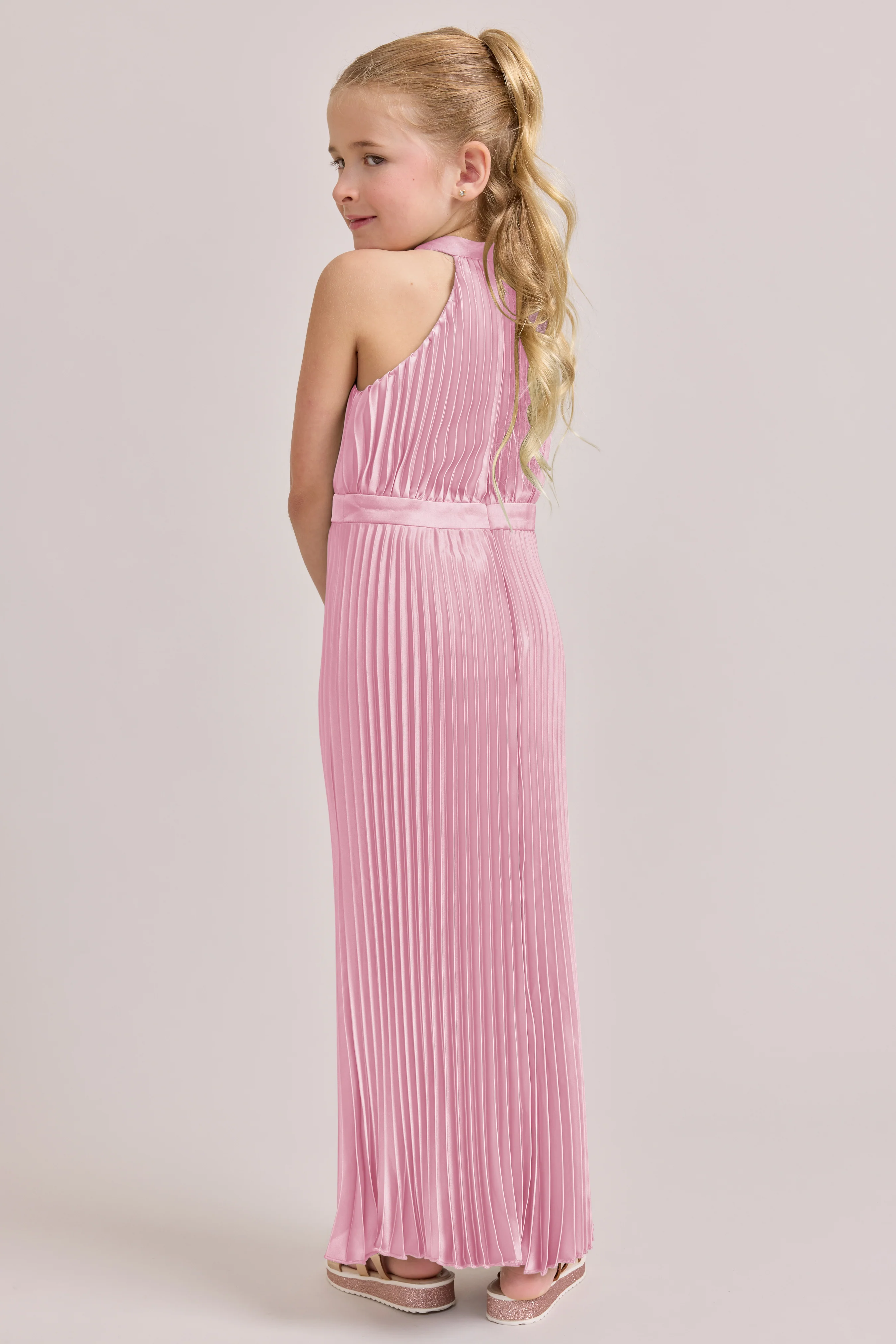 Kids Mazie Satin Pleated Dress | Made To Order - Image 43