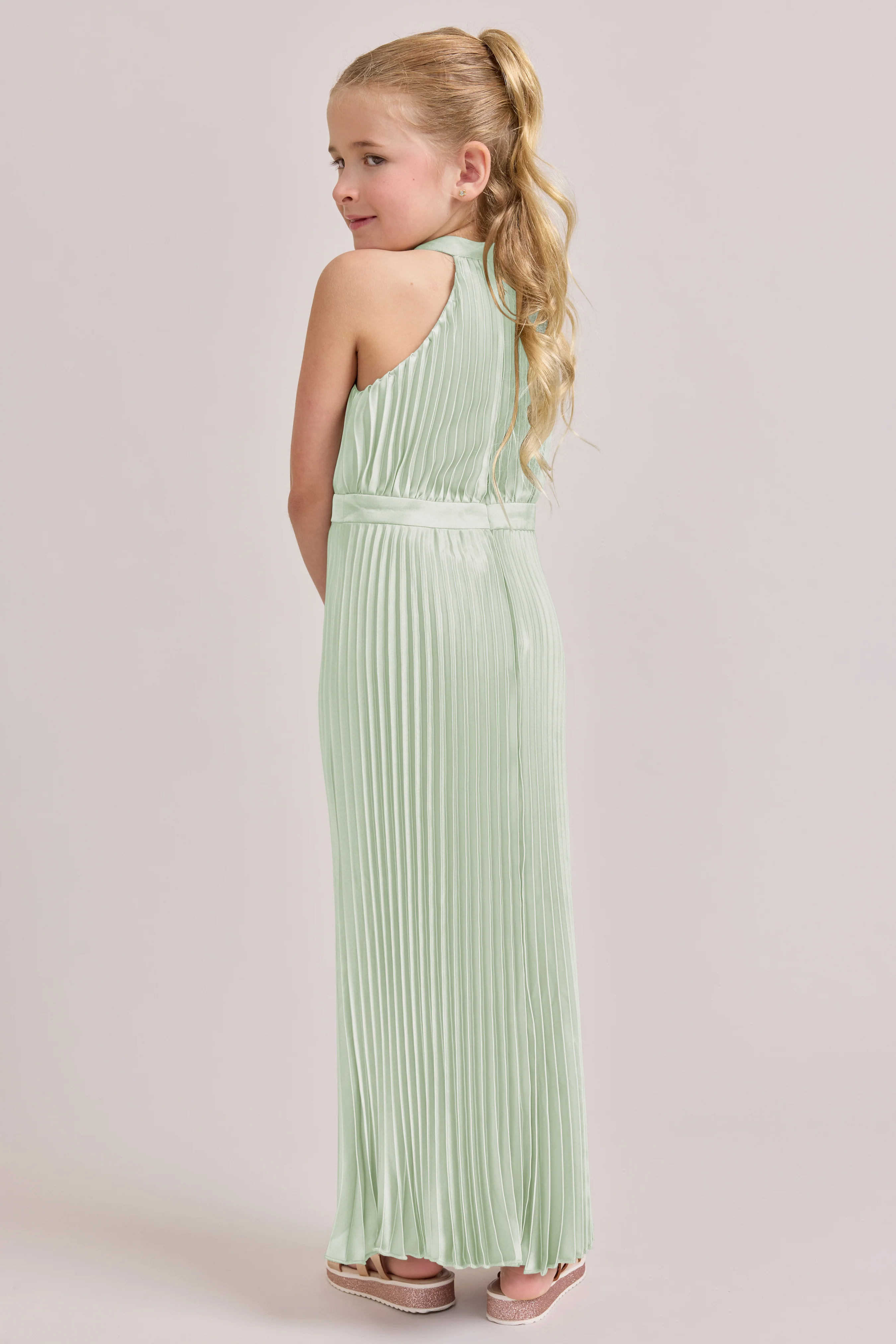 Kids Mazie Satin Pleated Dress | Made To Order - Image 45