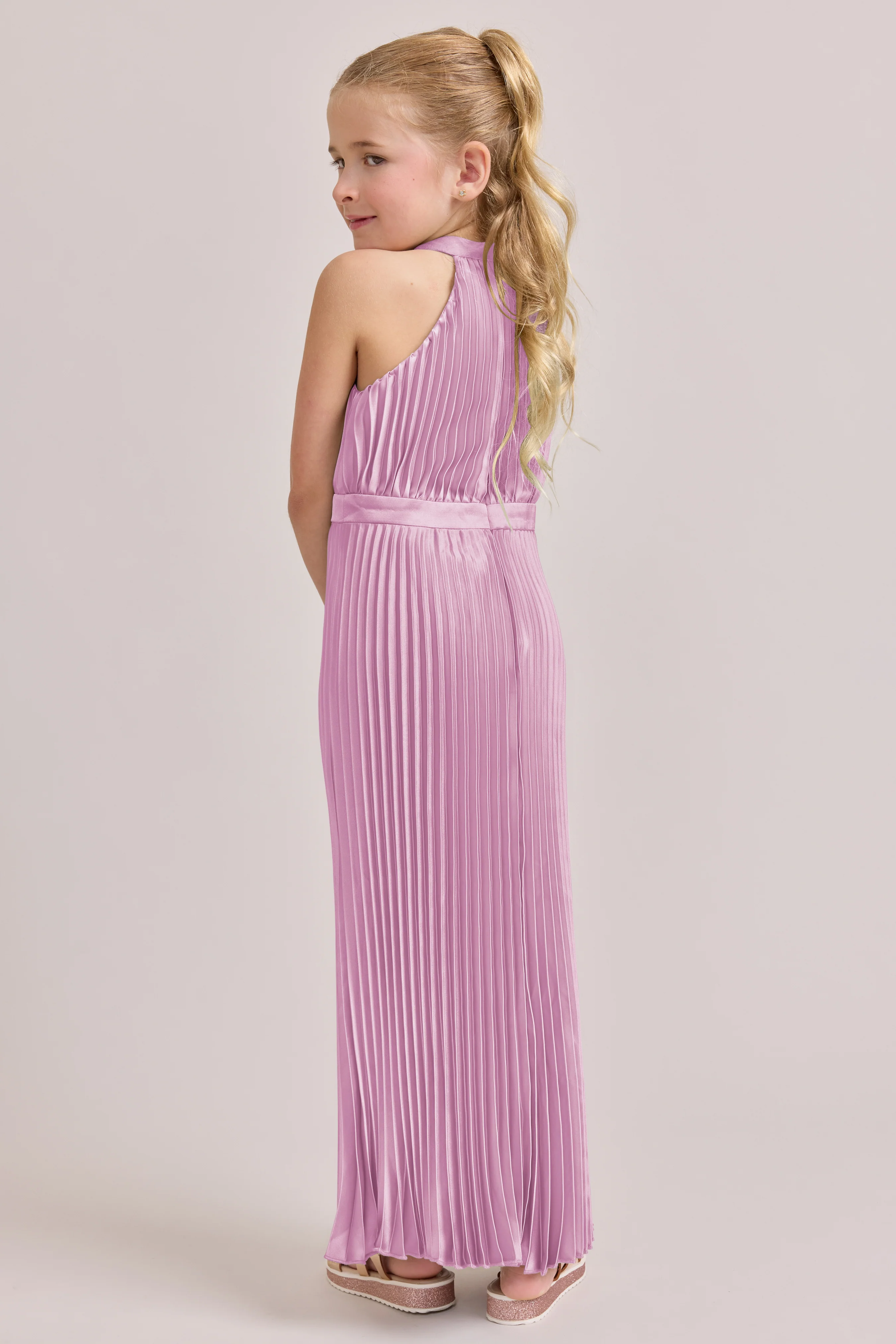 Kids Mazie Satin Pleated Dress | Made To Order - Image 46