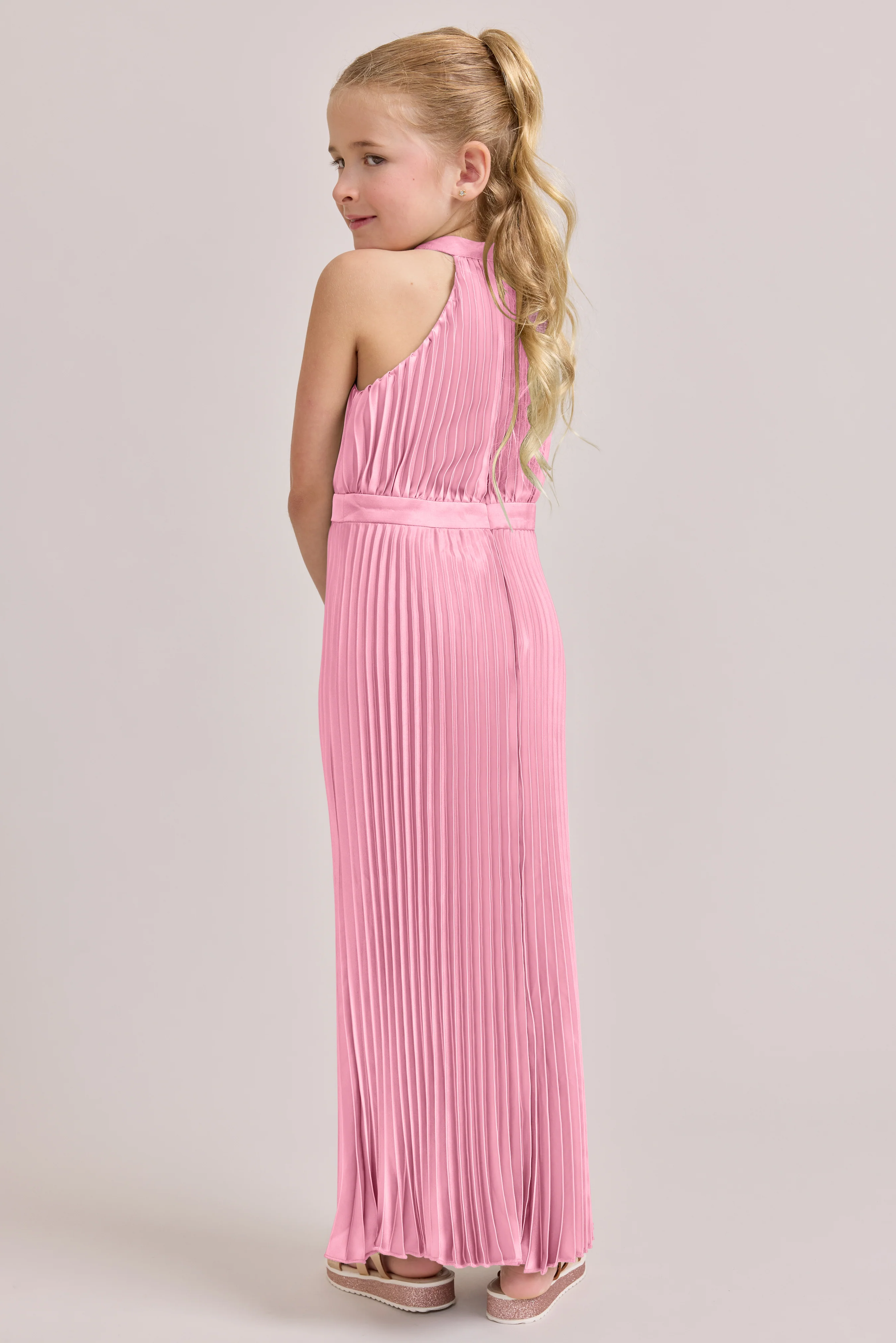 Kids Mazie Satin Pleated Dress | Made To Order - Image 48