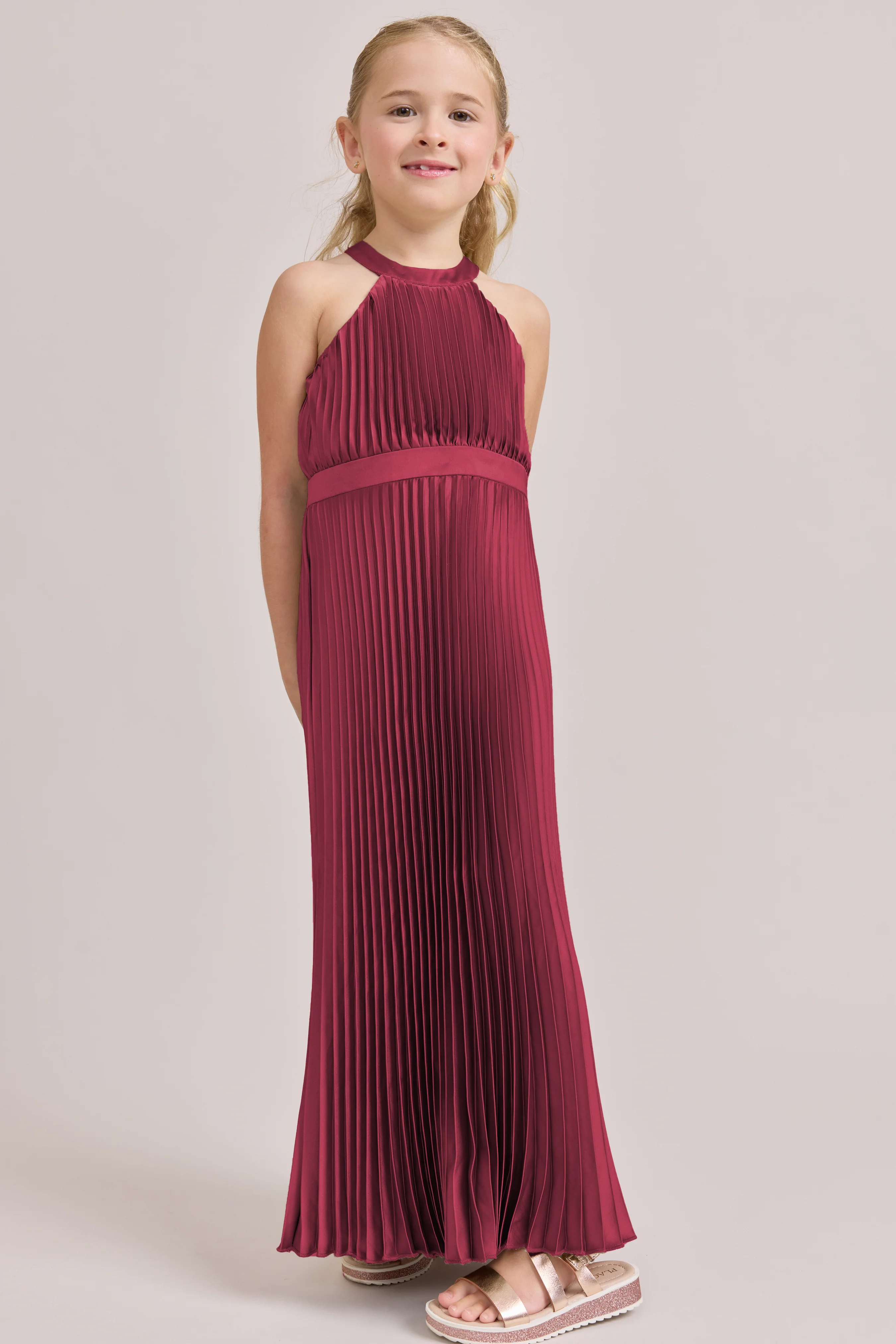Kids Mazie Satin Pleated Dress | Made To Order - Image 54