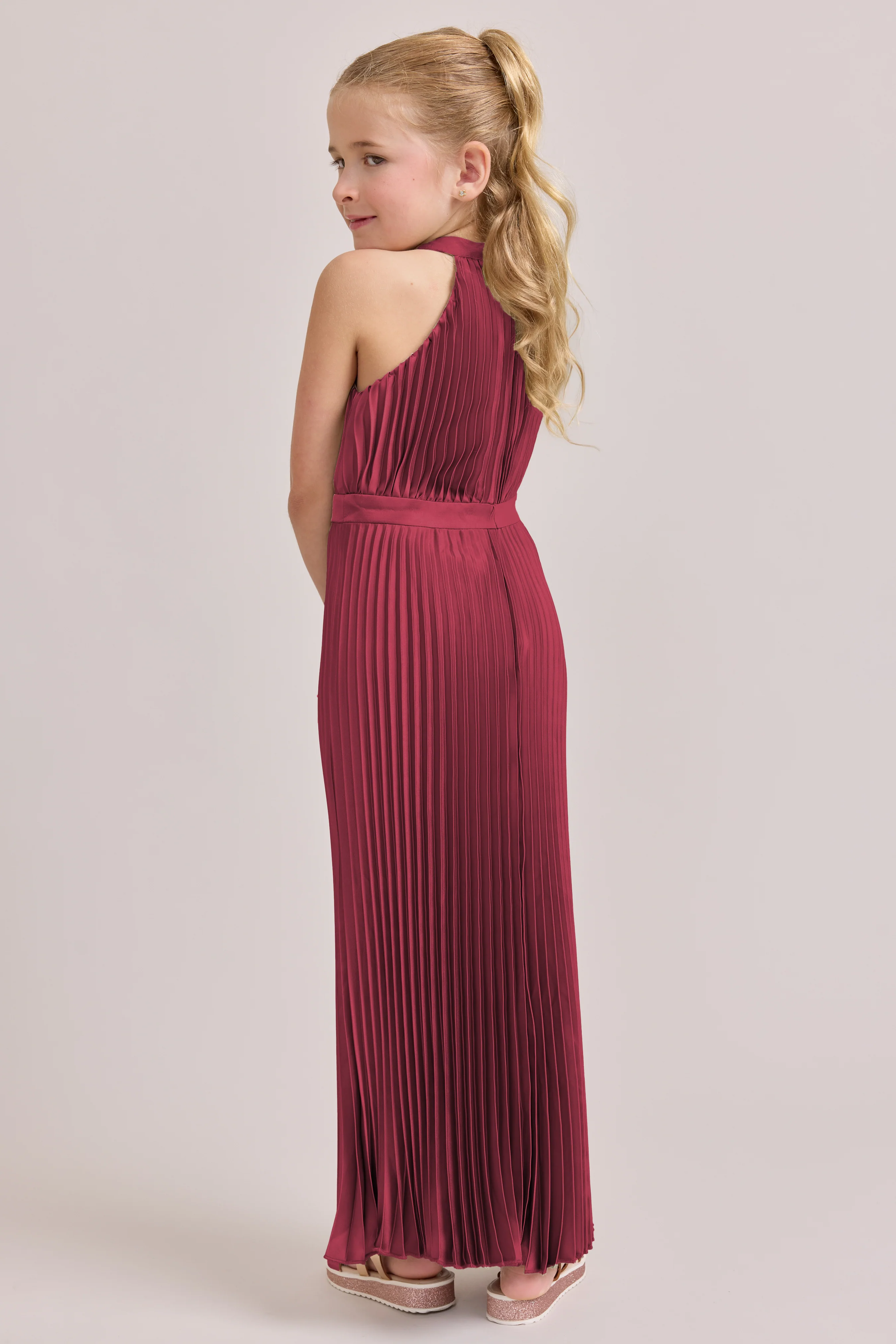 Kids Mazie Satin Pleated Dress | Made To Order - Image 55