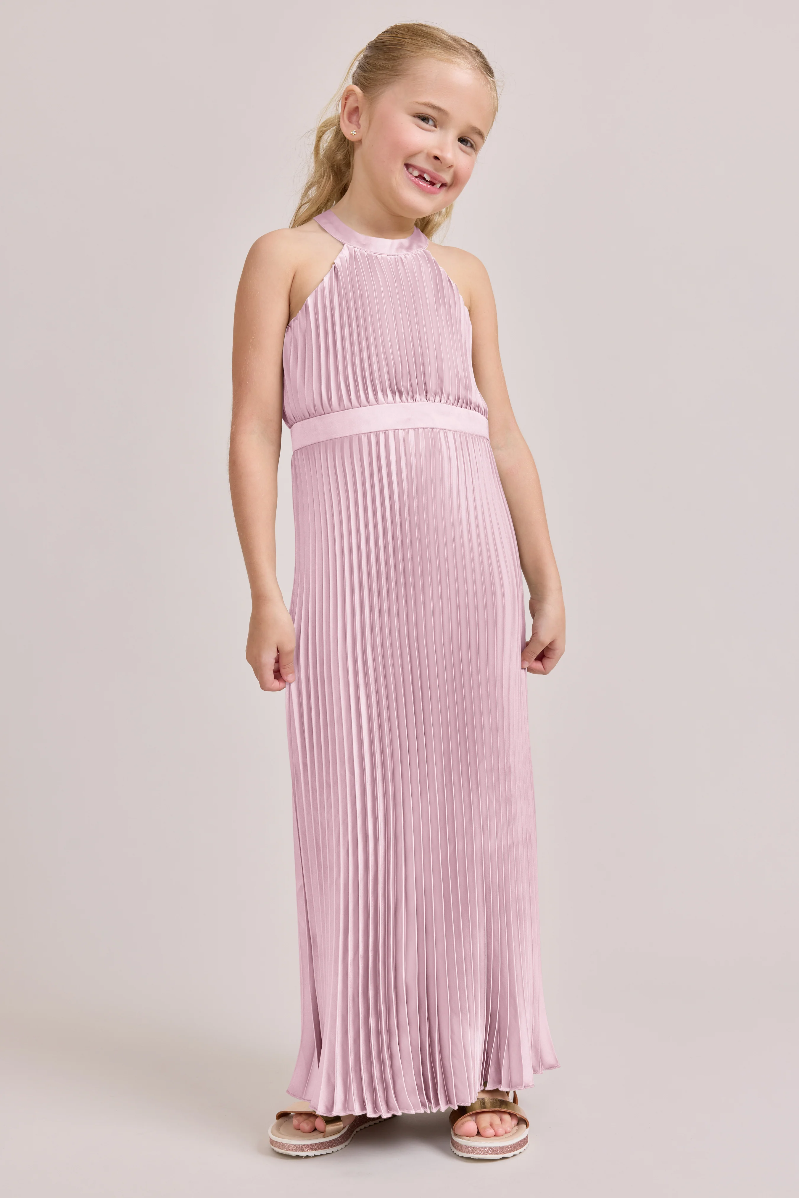 Kids Mazie Satin Pleated Dress | Made To Order - Image 6