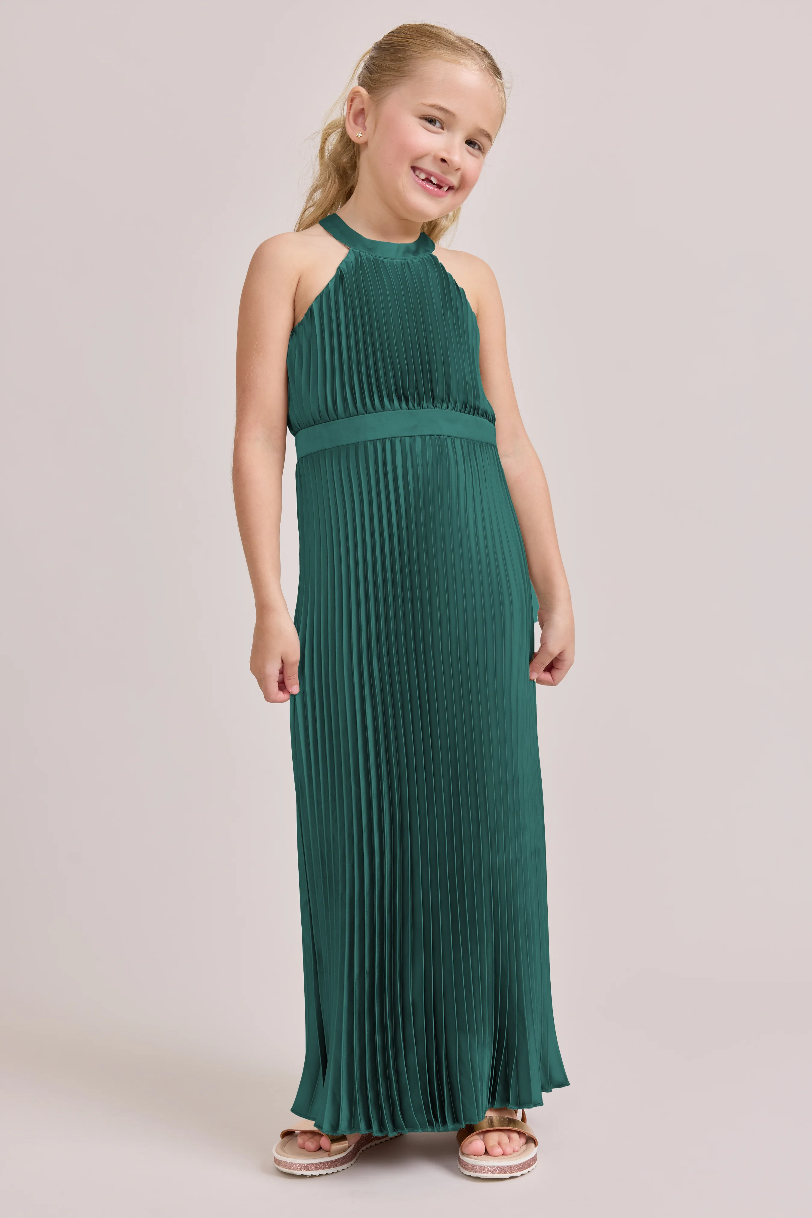 Kids Mazie Satin Pleated Dress | Made To Order - Image 62