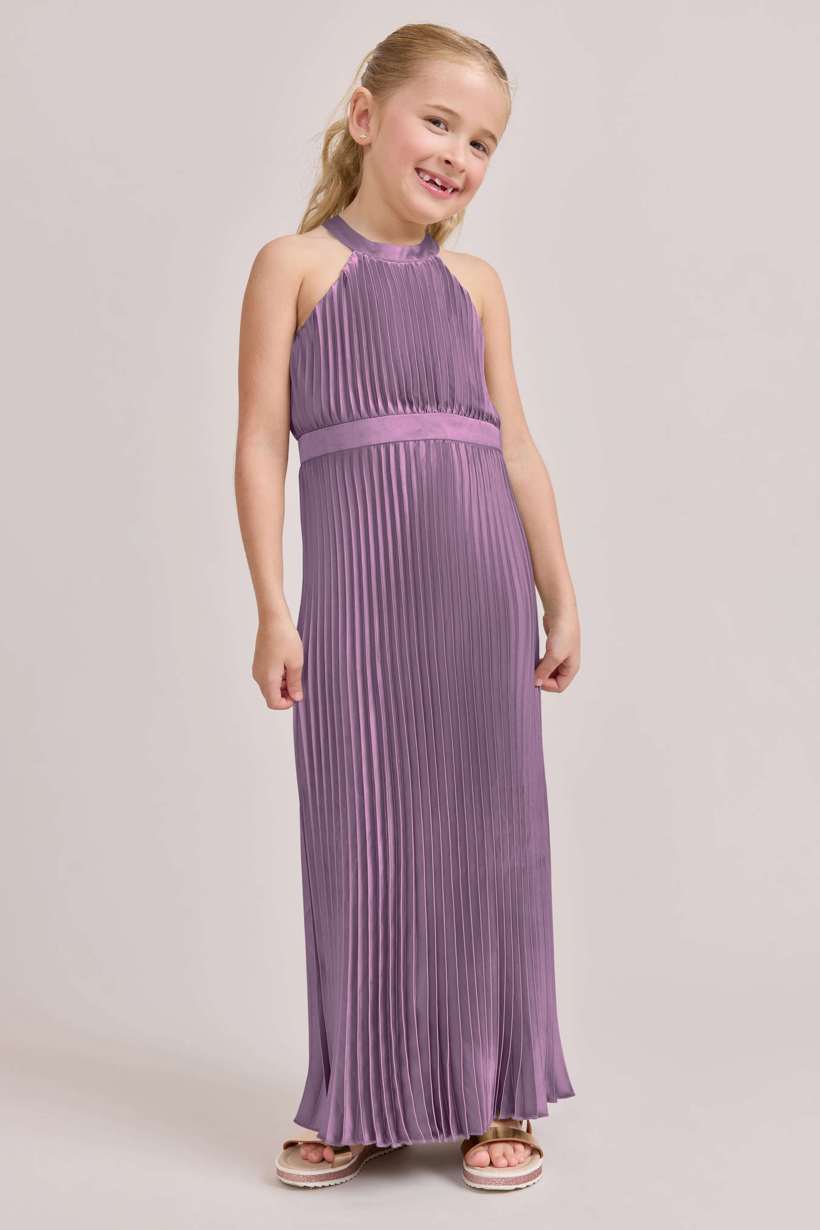 Kids Mazie Satin Pleated Dress | Made To Order - Image 66